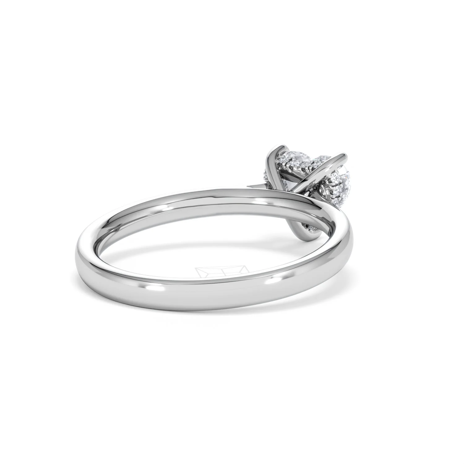 Amora Heart 1.00ct Hidden Halo Lab Diamond Engagement Ring F/VS Set in 18K White Gold - Image 40