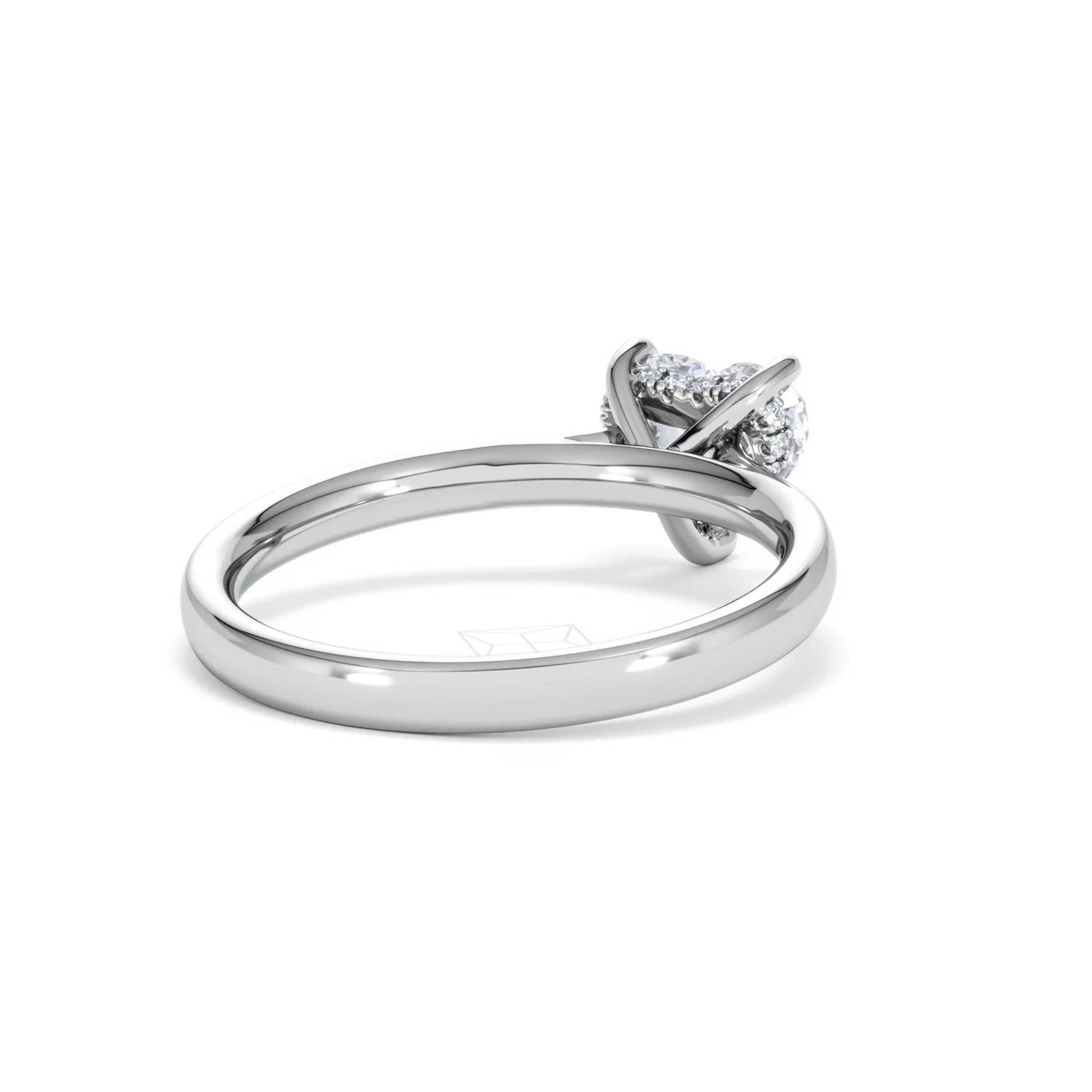 Amora Heart 1.00ct Hidden Halo Lab Diamond Engagement Ring F/VS Set in 18K White Gold - Image 41