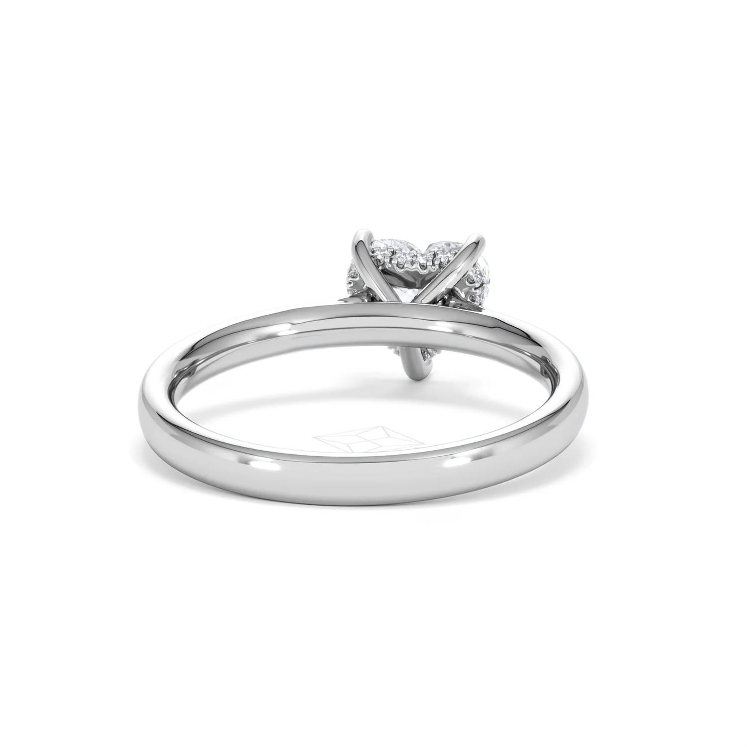 Amora Heart 1.00ct Hidden Halo Lab Diamond Engagement Ring F/VS Set in 18K White Gold - Image 45