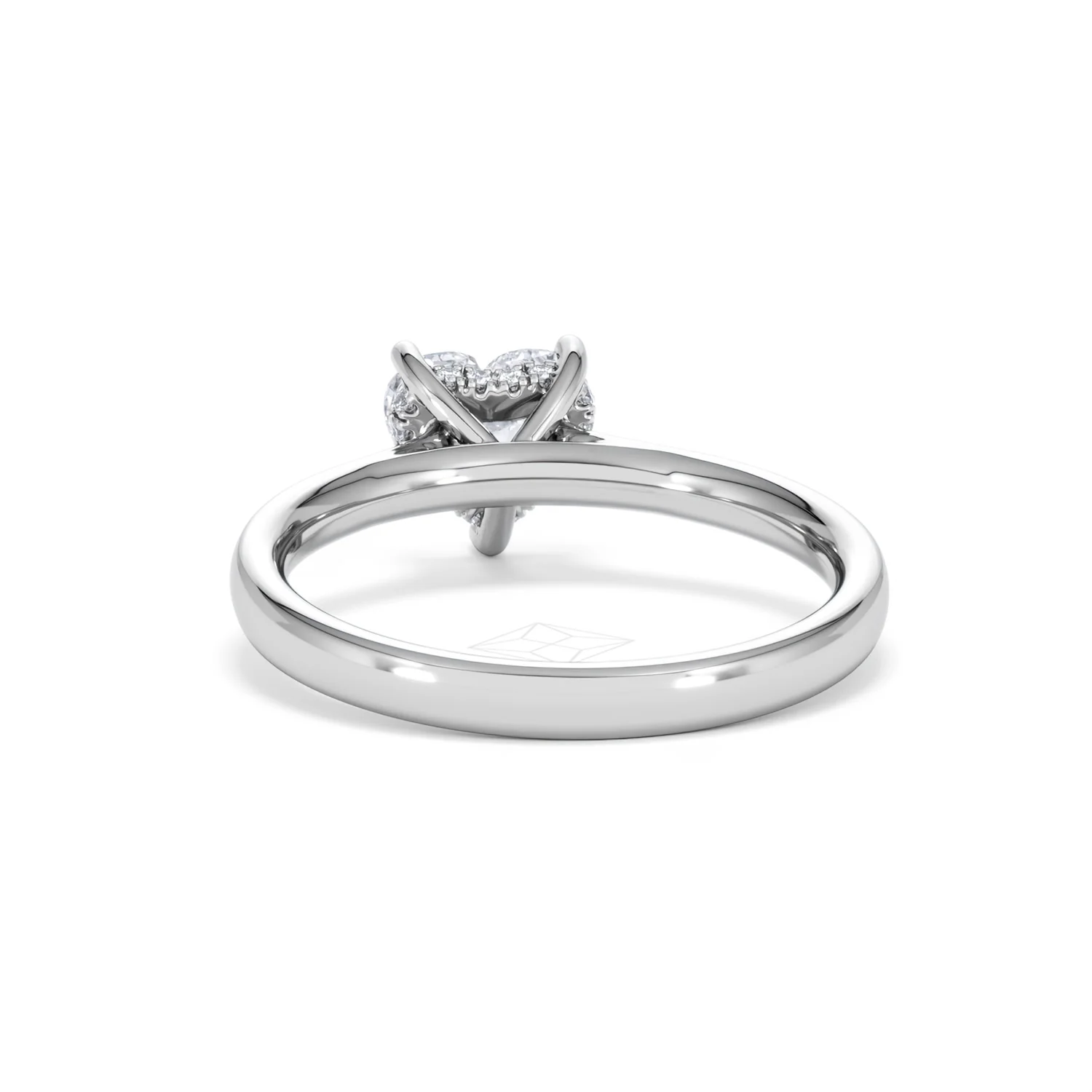 Amora Heart 1.00ct Hidden Halo Lab Diamond Engagement Ring F/VS Set in 18K White Gold - Image 50