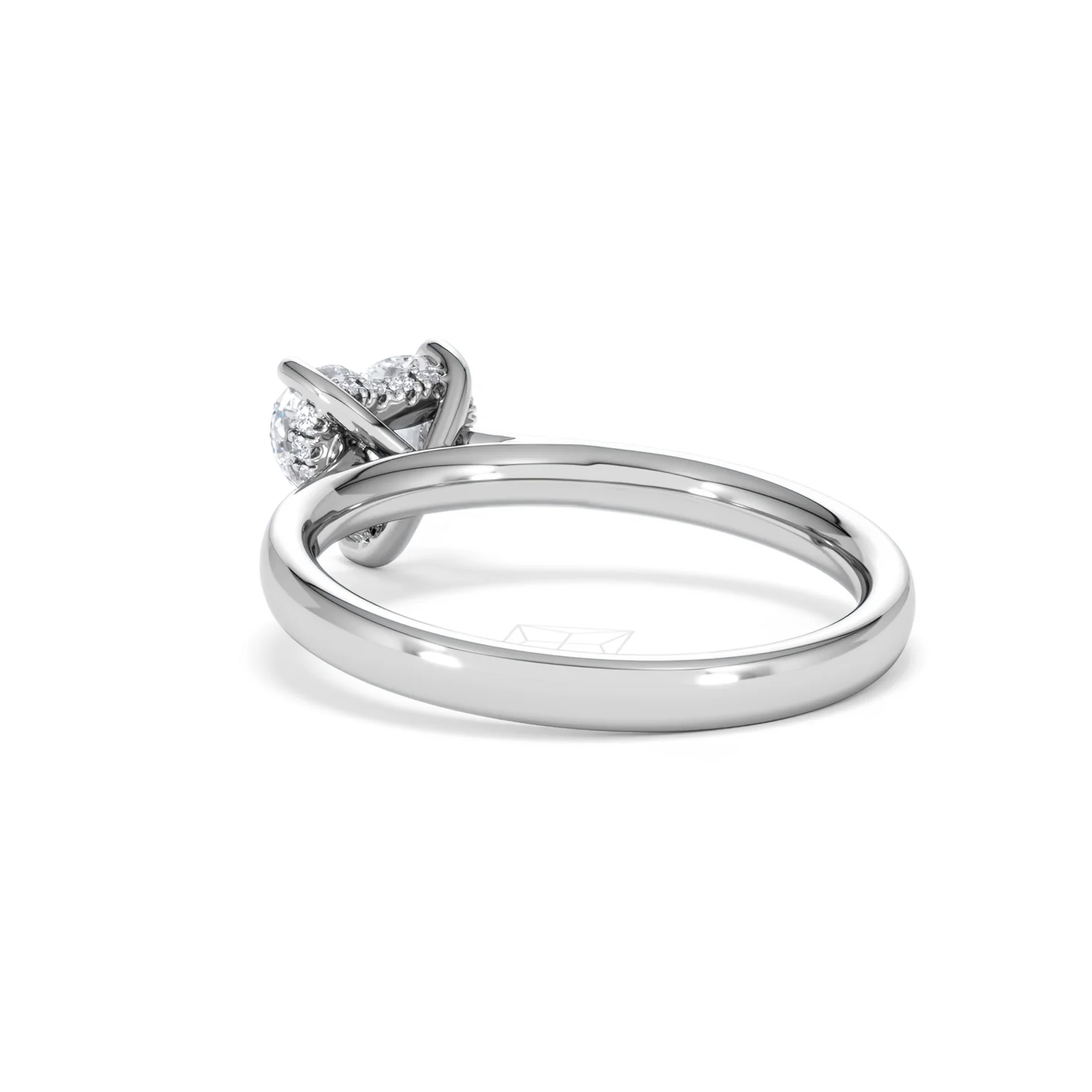 Amora Heart 1.00ct Hidden Halo Lab Diamond Engagement Ring F/VS Set in 18K White Gold - Image 55