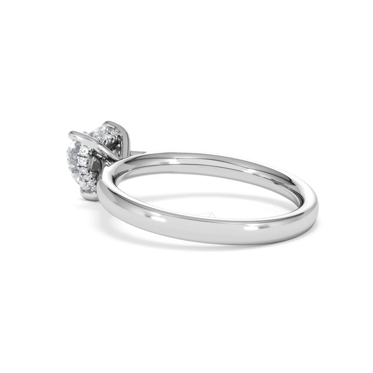 Amora Heart 1.00ct Hidden Halo Lab Diamond Engagement Ring F/VS Set in 18K White Gold - Image 60