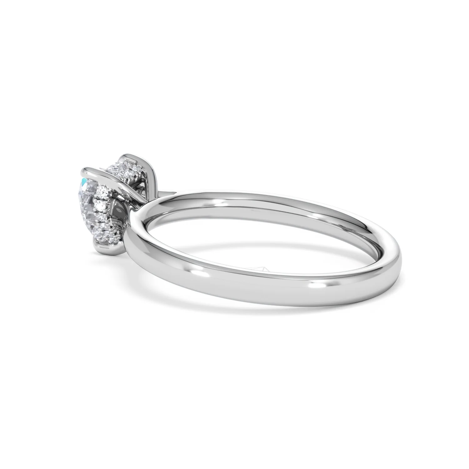 Amora Heart 1.00ct Hidden Halo Lab Diamond Engagement Ring F/VS Set in 18K White Gold - Image 61