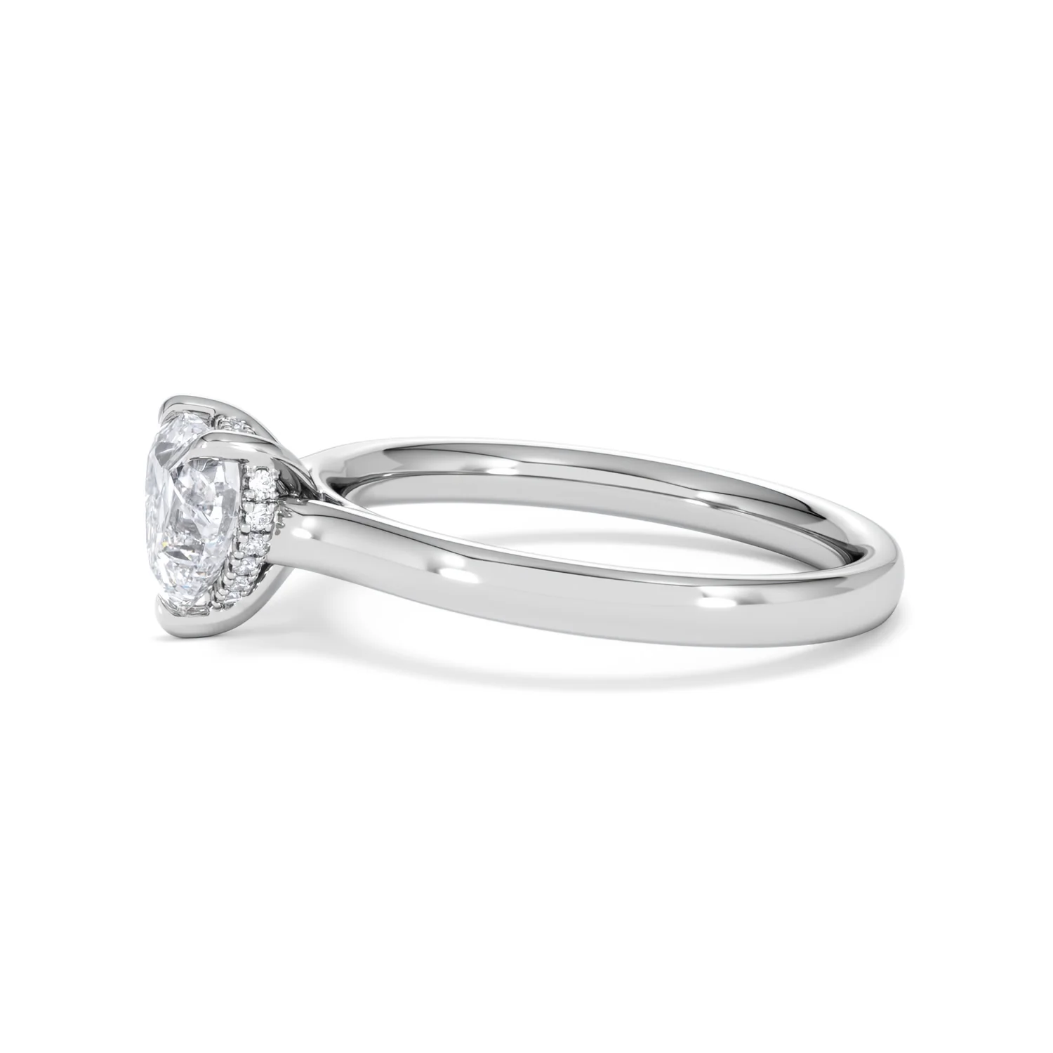 Amora Heart 1.00ct Hidden Halo Lab Diamond Engagement Ring F/VS Set in 18K White Gold - Image 71