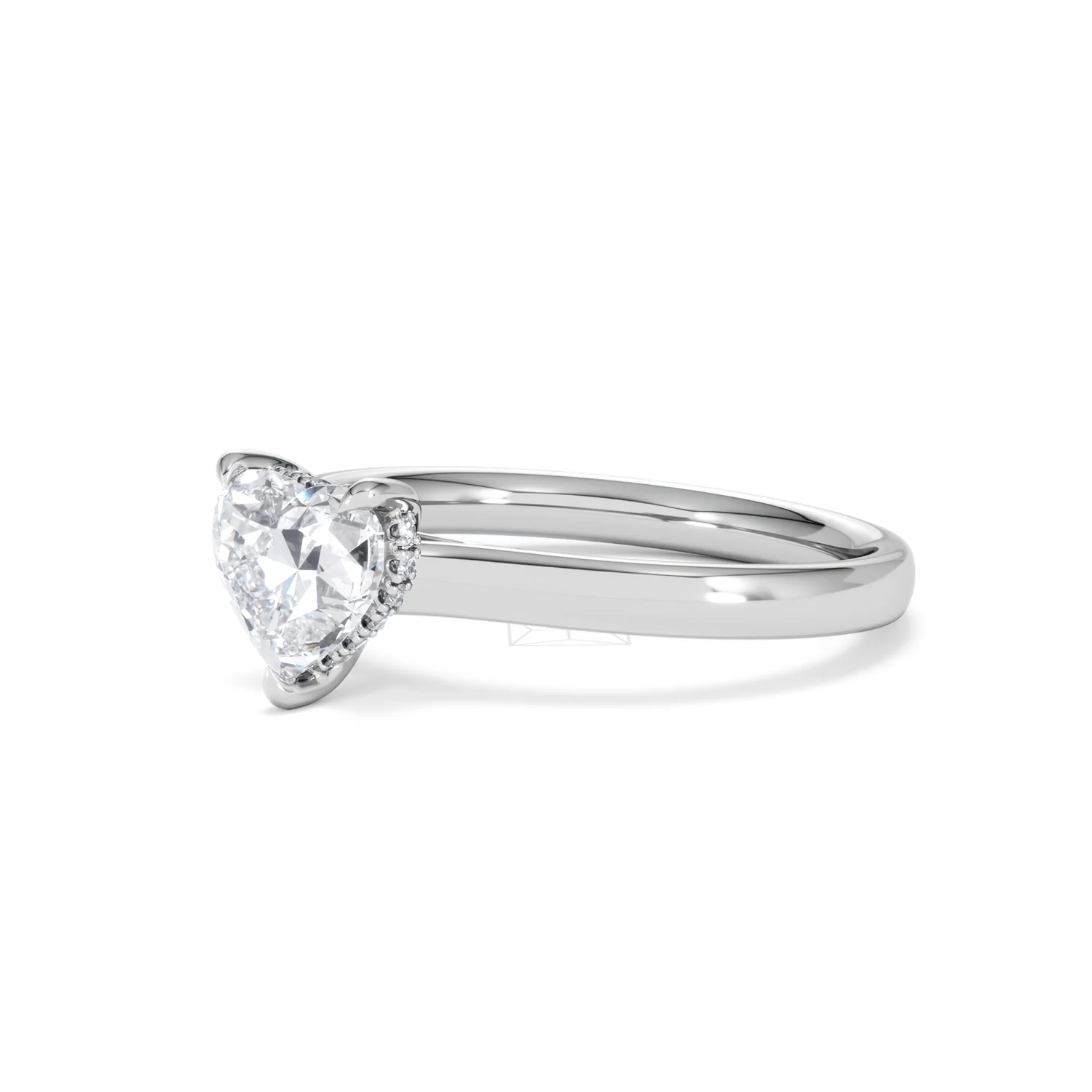 Amora Heart 1.00ct Hidden Halo Lab Diamond Engagement Ring F/VS Set in 18K White Gold - Image 78