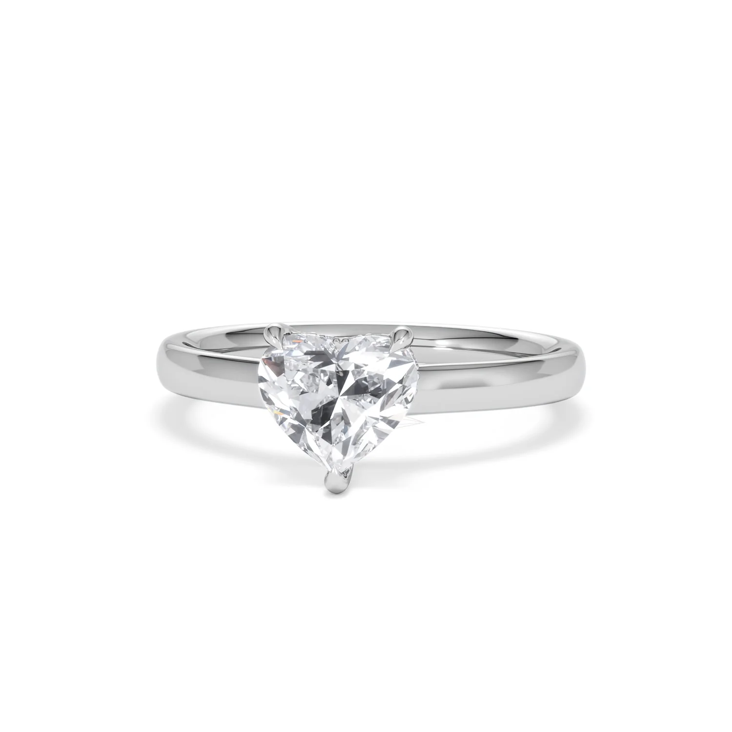 Amora Heart 1.00ct Hidden Halo Lab Diamond Engagement Ring F/VS Set in 18K White Gold - Image 86
