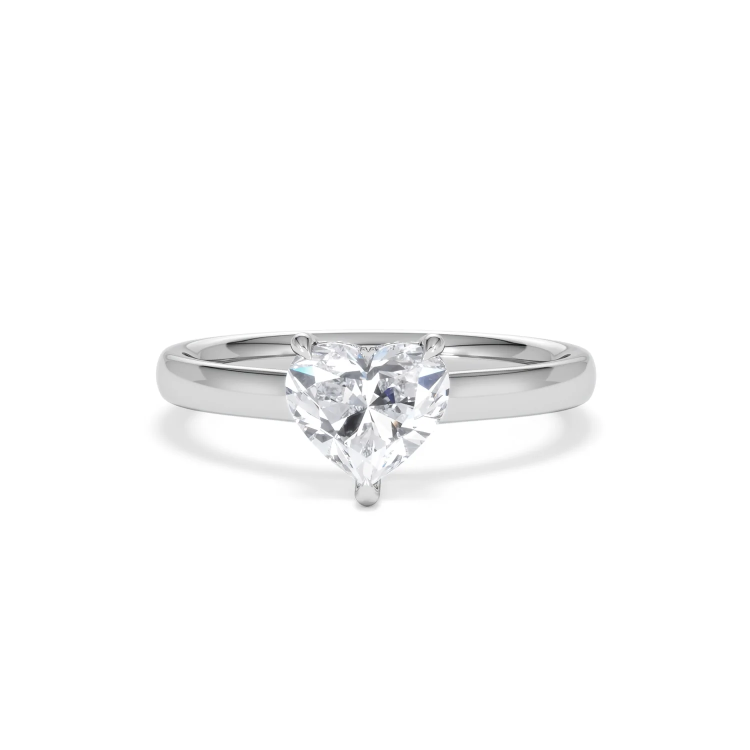 Amora Heart 1.00ct Hidden Halo Lab Diamond Engagement Ring F/VS Set in 18K White Gold - Image 87