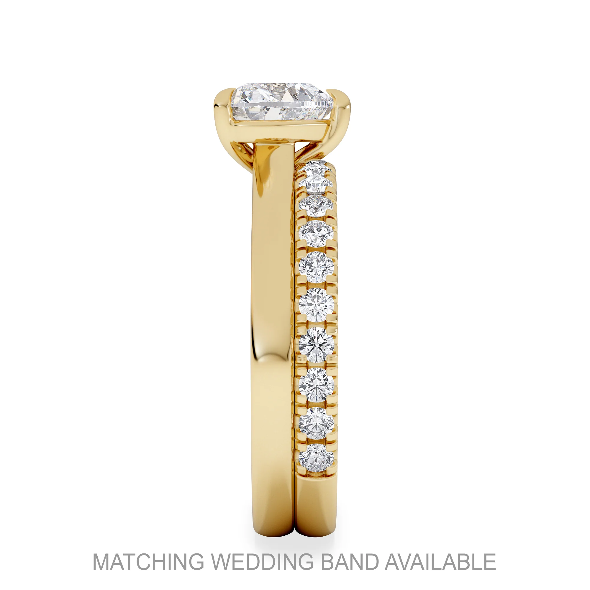 Amora Heart 1.00ct Lab Diamond Engagement Ring F/VS Set in 18K Gold - Image 5