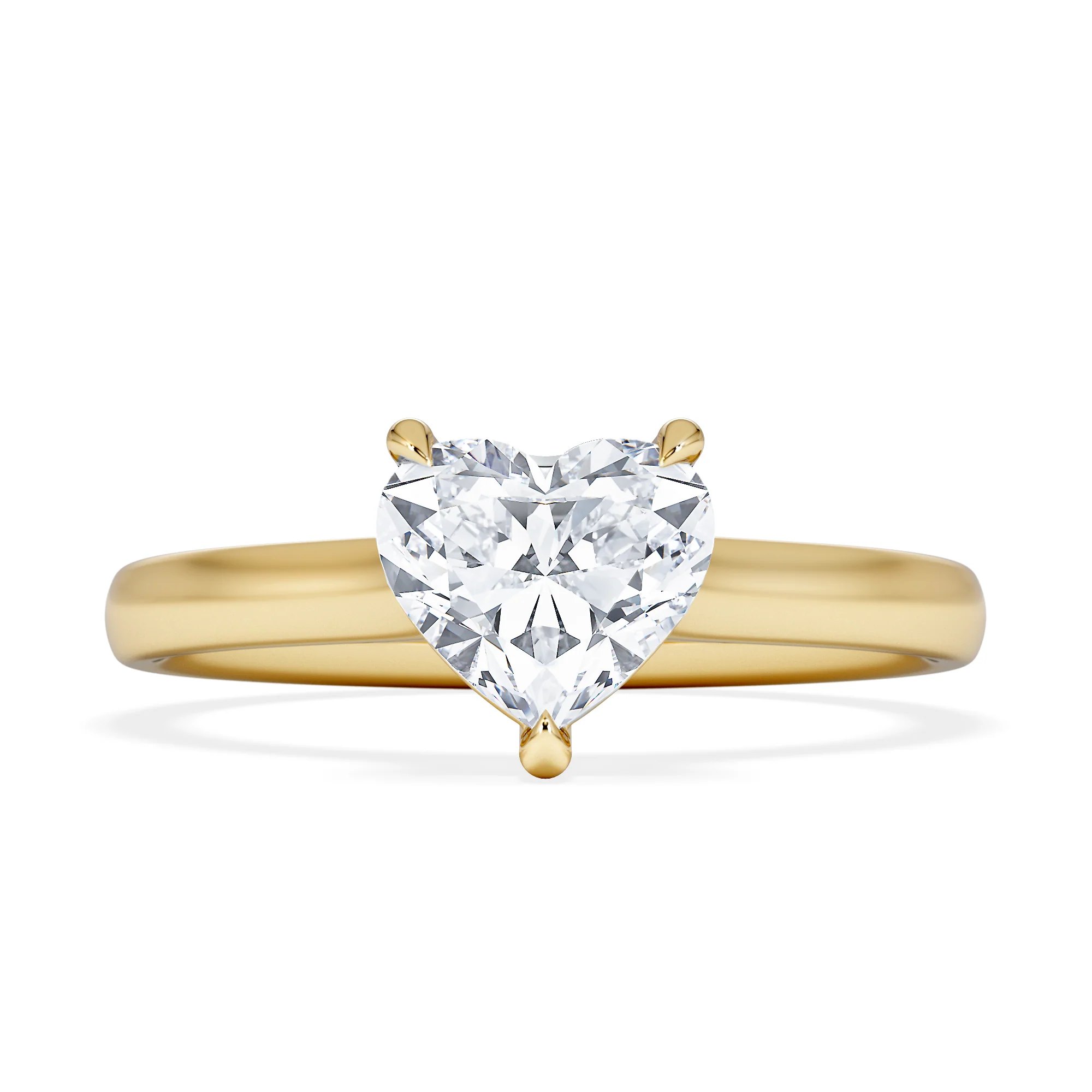 Amora Heart 1.00ct Lab Diamond Engagement Ring F/VS Set in 18K Gold - Image 6