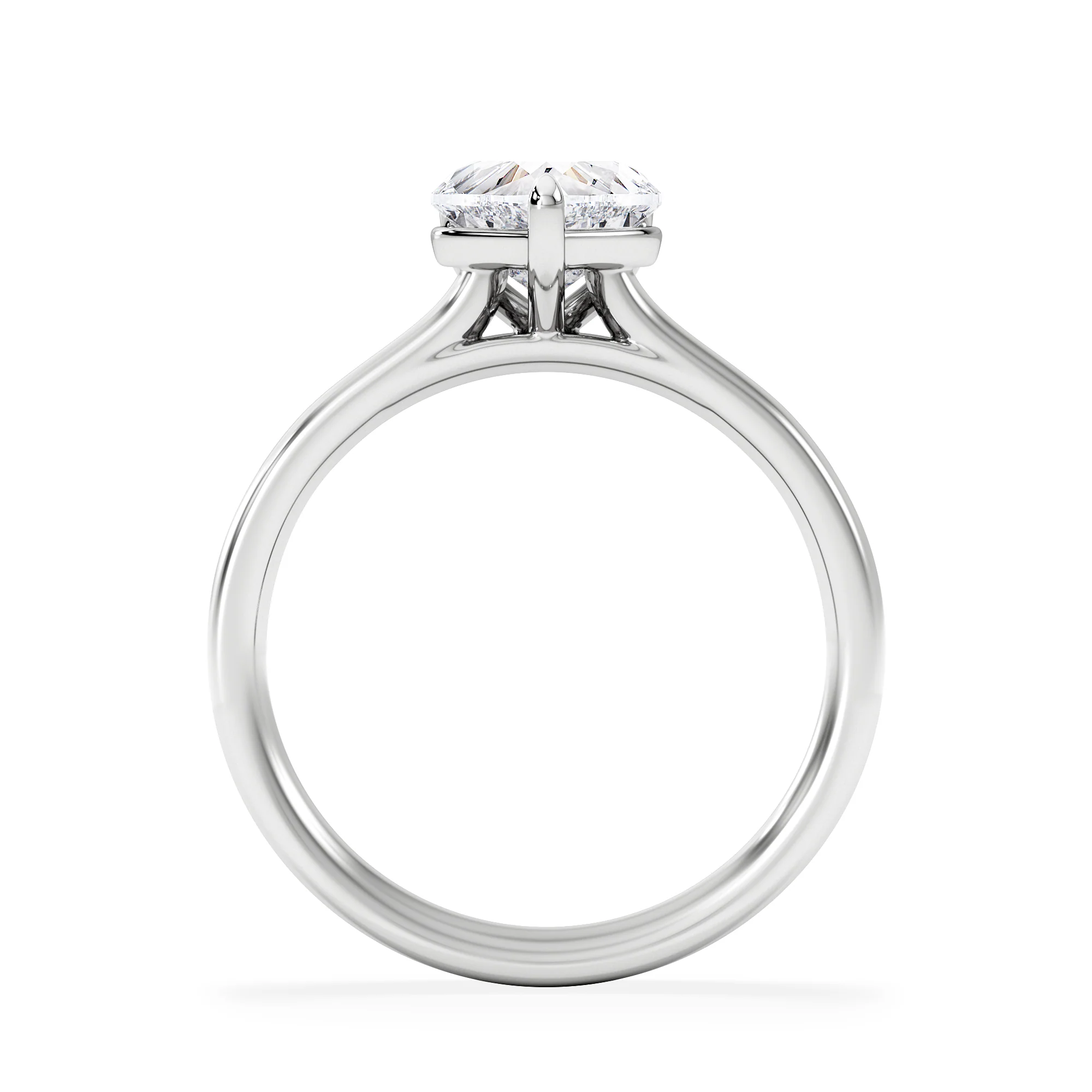 Amora Heart 1.00ct Lab Diamond Engagement Ring F/VS Set in Platinum - Image 3