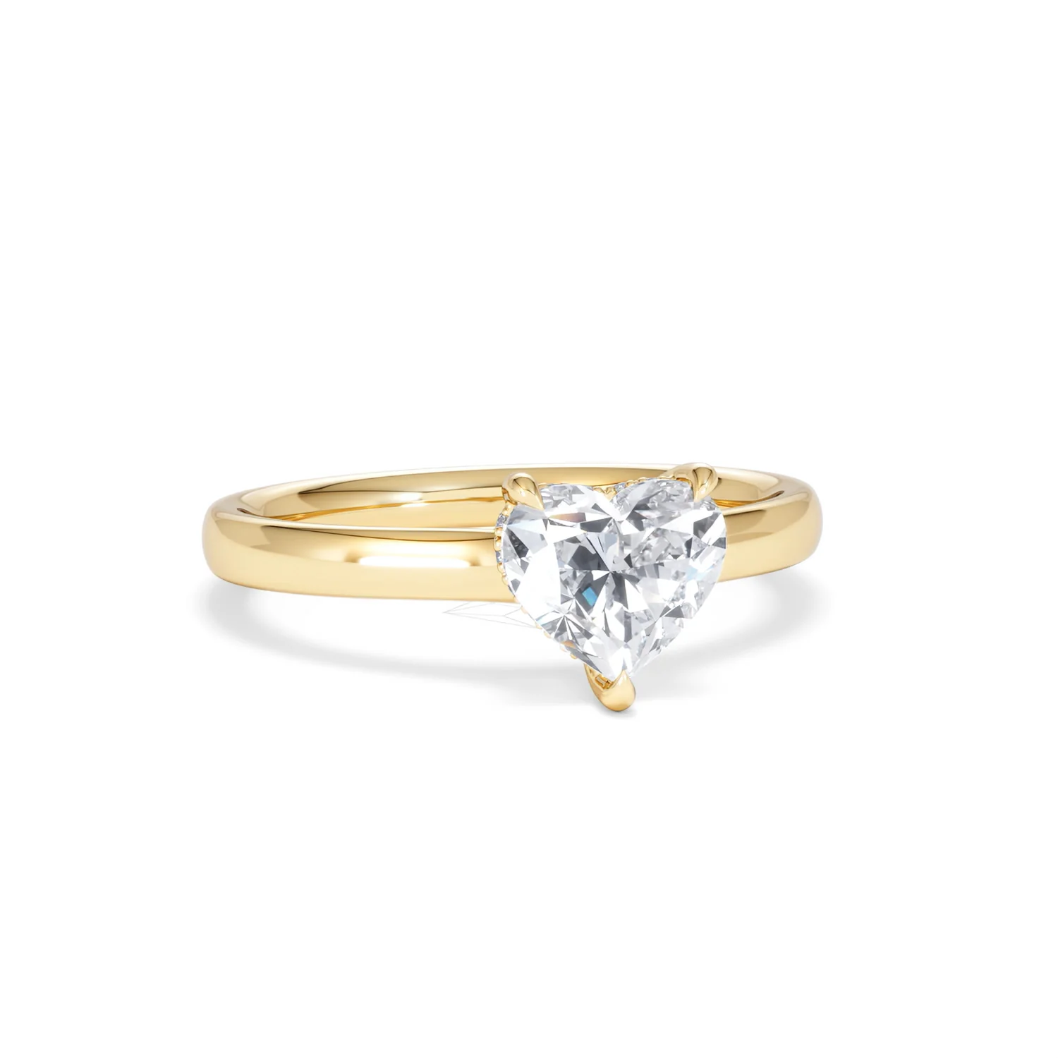 Amora Heart 1.07ct Hidden Halo Lab Diamond Engagement Ring F/VS Set in 18K Gold - Image 11