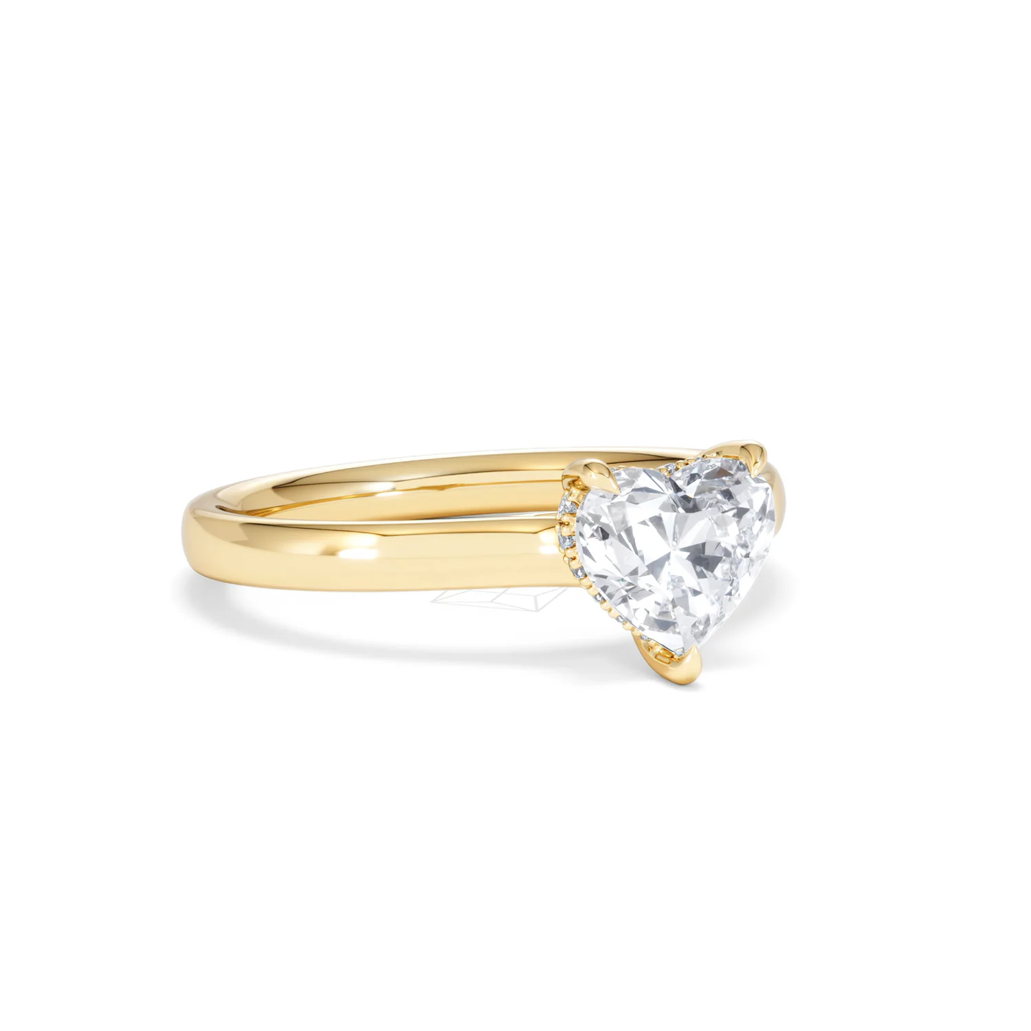 Amora Heart 1.07ct Hidden Halo Lab Diamond Engagement Ring F/VS Set in 18K Gold - Image 14