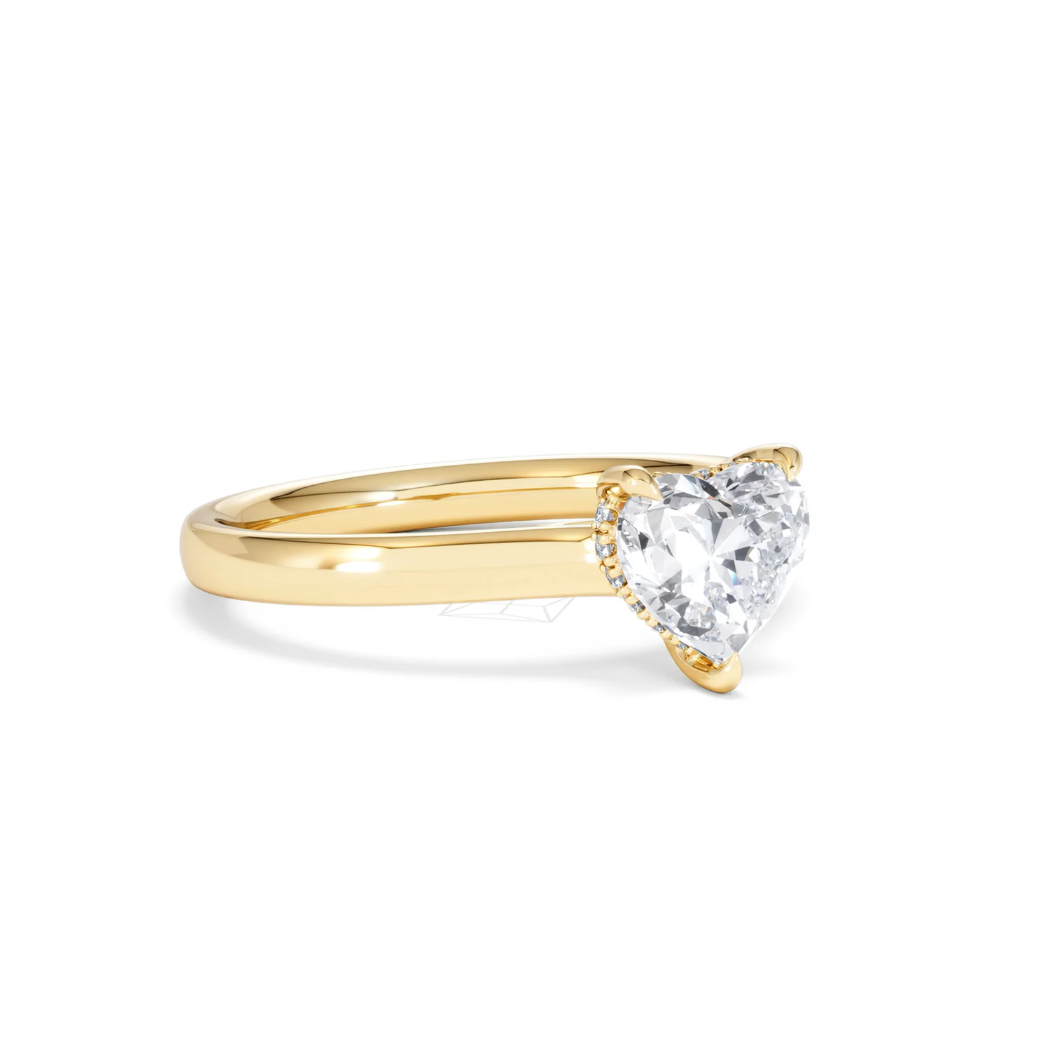 Amora Heart 1.07ct Hidden Halo Lab Diamond Engagement Ring F/VS Set in 18K Gold - Image 15
