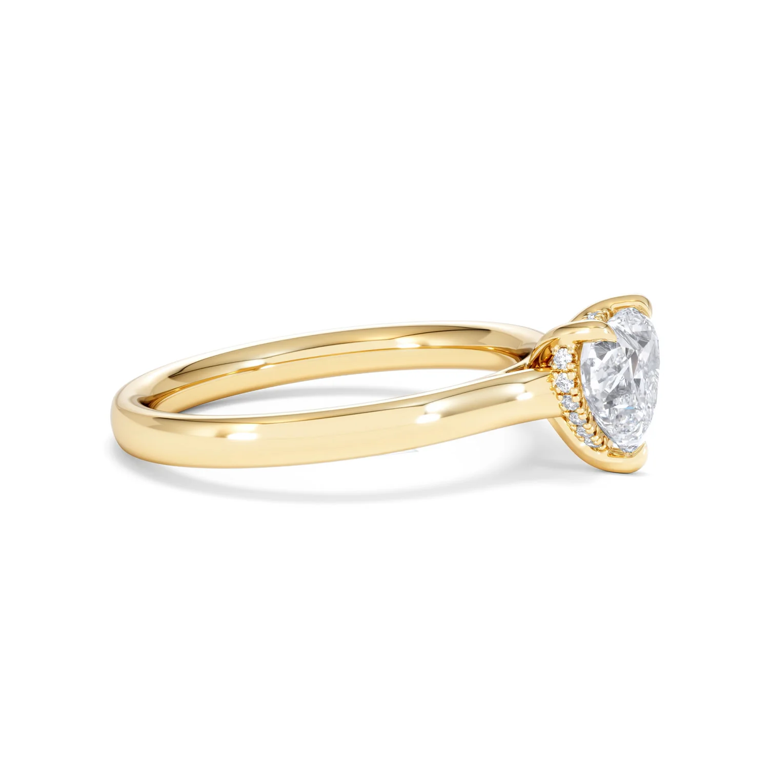 Amora Heart 1.07ct Hidden Halo Lab Diamond Engagement Ring F/VS Set in 18K Gold - Image 23