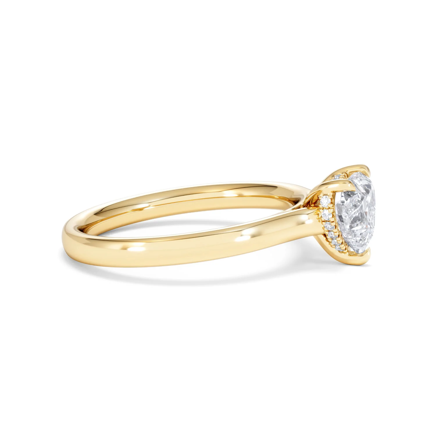 Amora Heart 1.07ct Hidden Halo Lab Diamond Engagement Ring F/VS Set in 18K Gold - Image 24