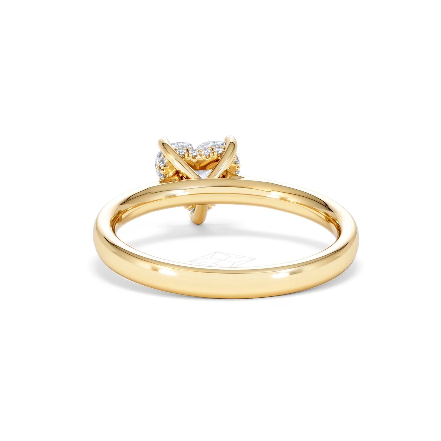 Amora Heart 1.07ct Hidden Halo Lab Diamond Engagement Ring F/VS Set in 18K Gold - Image 50