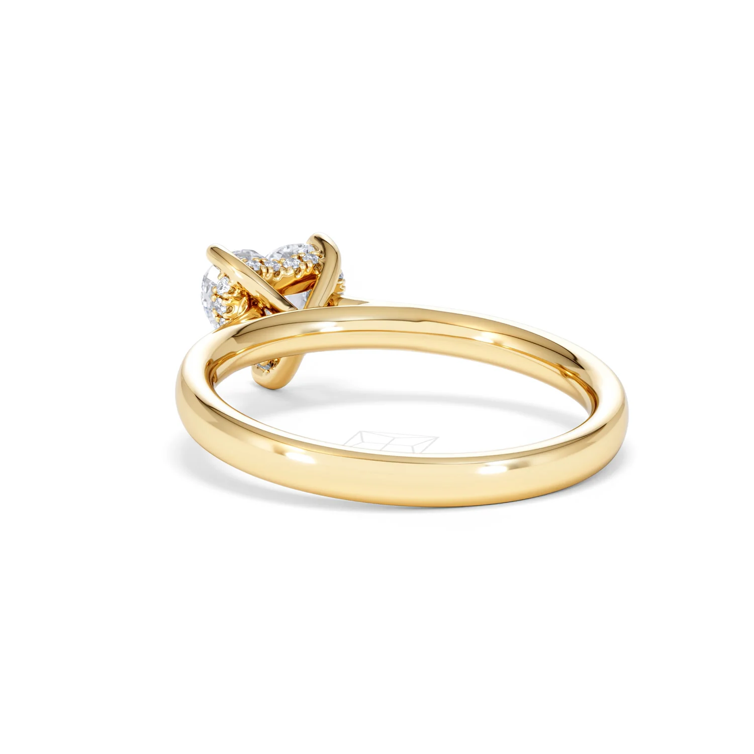 Amora Heart 1.07ct Hidden Halo Lab Diamond Engagement Ring F/VS Set in 18K Gold - Image 54