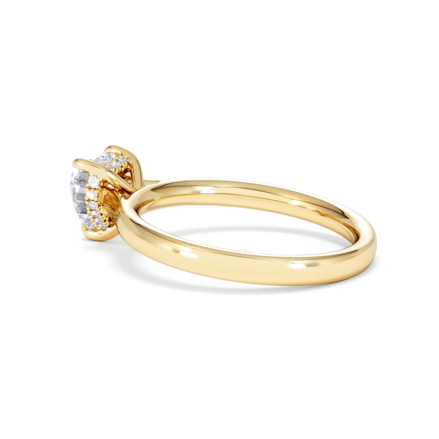 Amora Heart 1.07ct Hidden Halo Lab Diamond Engagement Ring F/VS Set in 18K Gold - Image 62