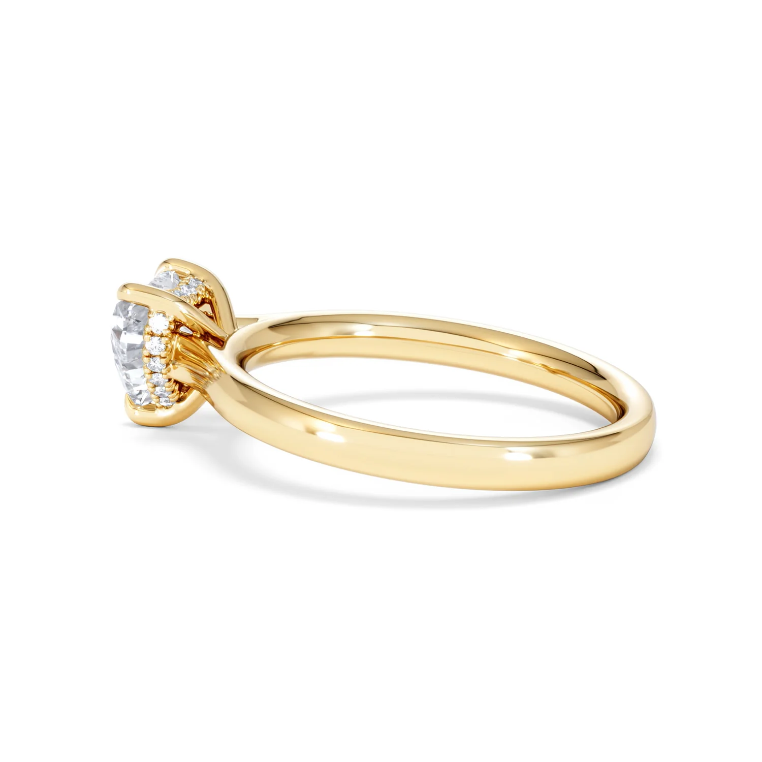 Amora Heart 1.07ct Hidden Halo Lab Diamond Engagement Ring F/VS Set in 18K Gold - Image 64