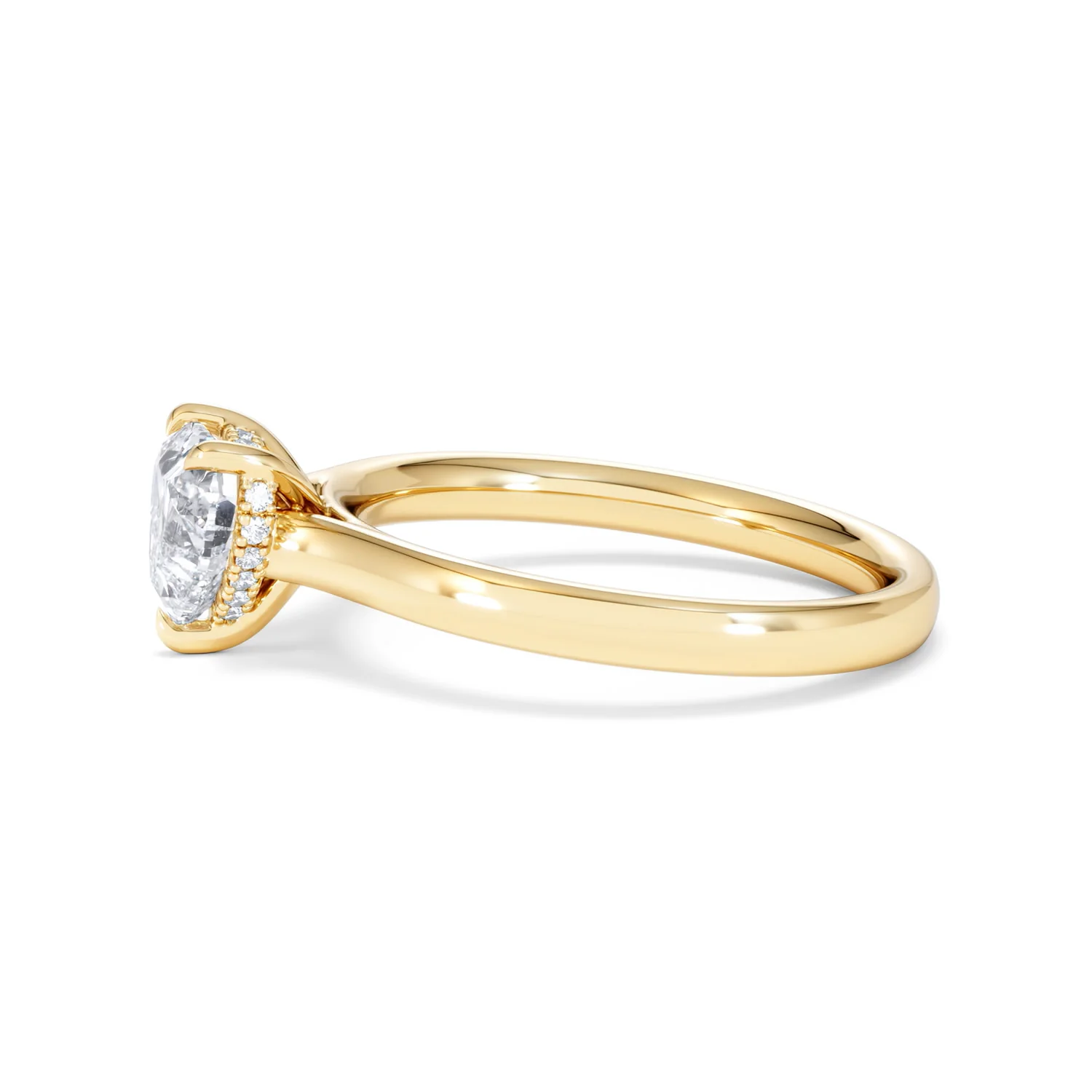 Amora Heart 1.07ct Hidden Halo Lab Diamond Engagement Ring F/VS Set in 18K Gold - Image 70