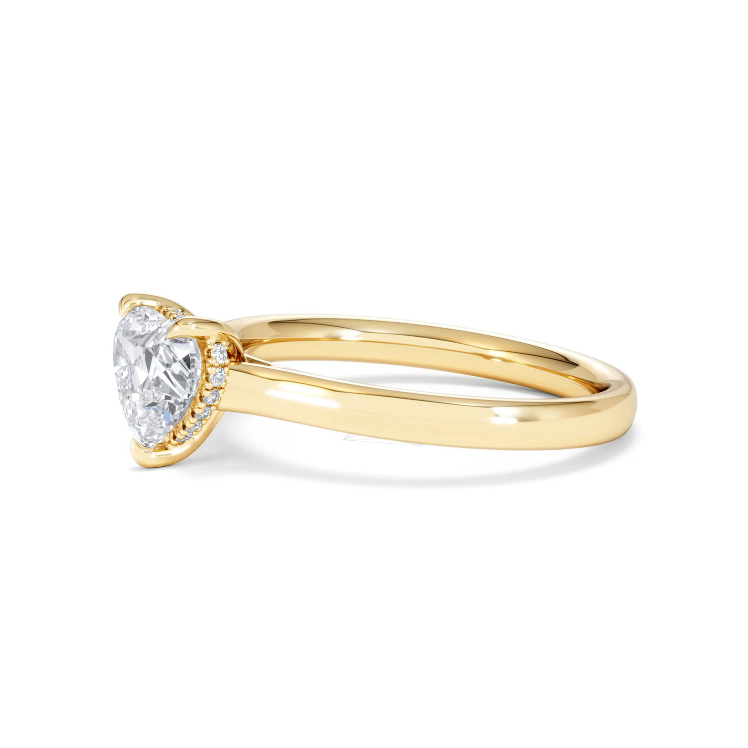 Amora Heart 1.07ct Hidden Halo Lab Diamond Engagement Ring F/VS Set in 18K Gold - Image 74