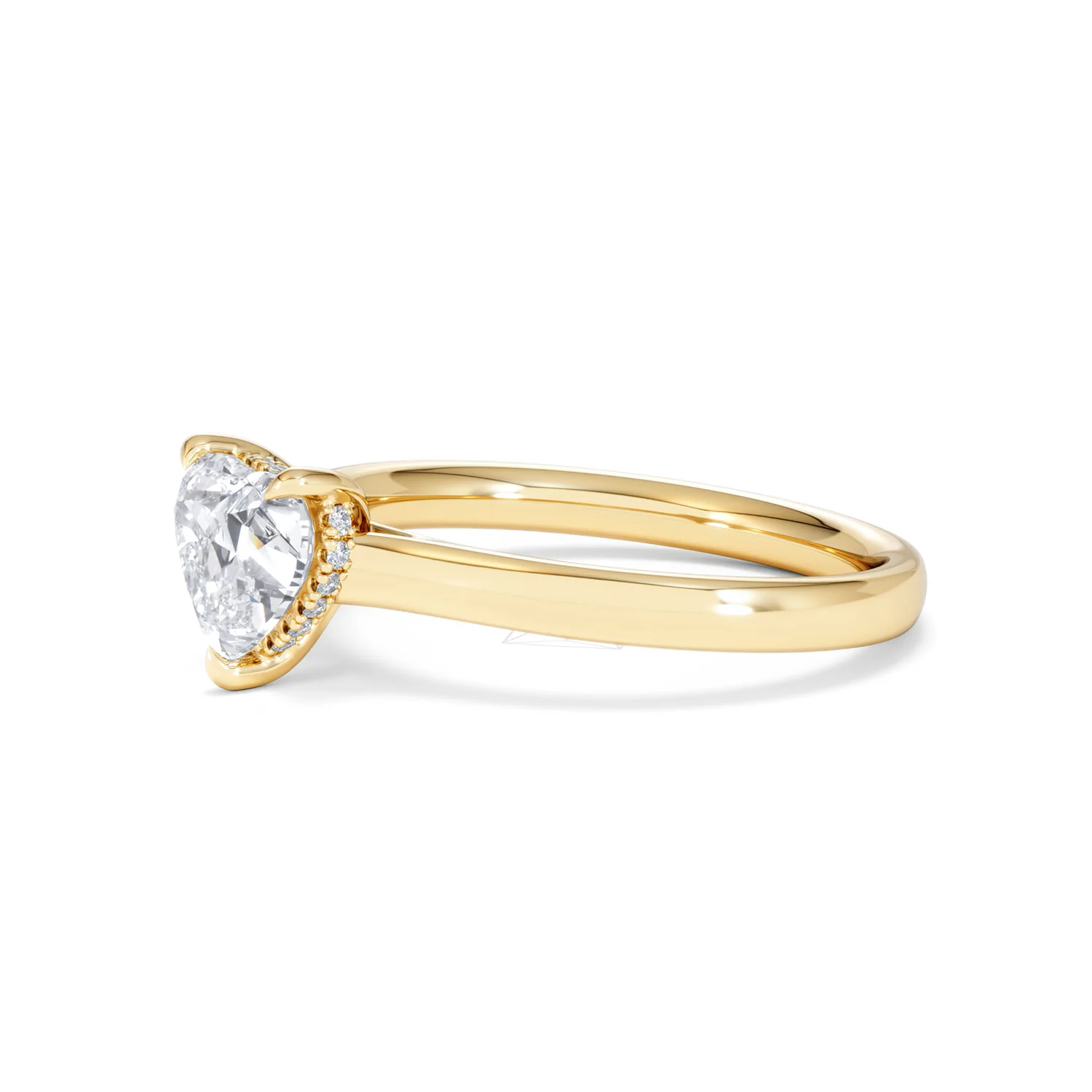 Amora Heart 1.07ct Hidden Halo Lab Diamond Engagement Ring F/VS Set in 18K Gold - Image 75