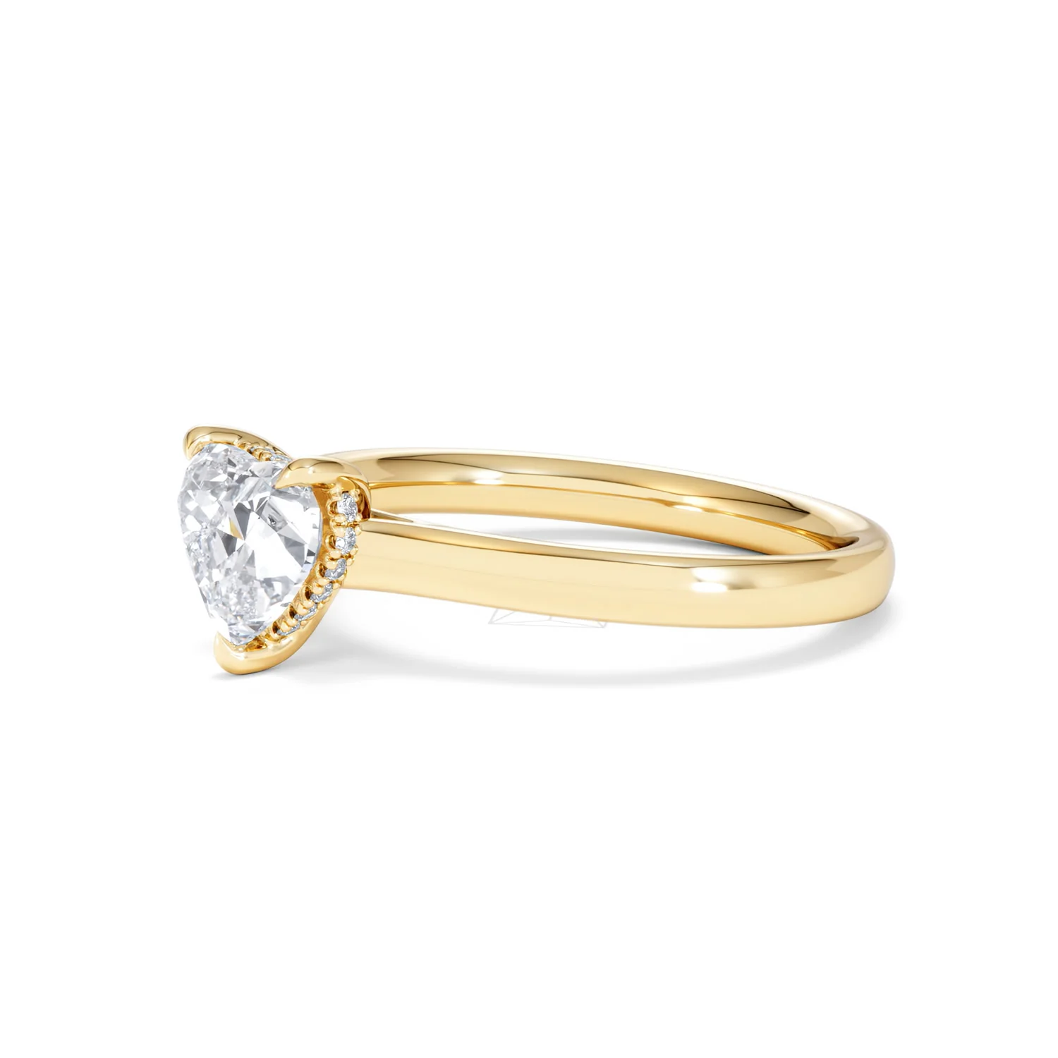 Amora Heart 1.07ct Hidden Halo Lab Diamond Engagement Ring F/VS Set in 18K Gold - Image 76