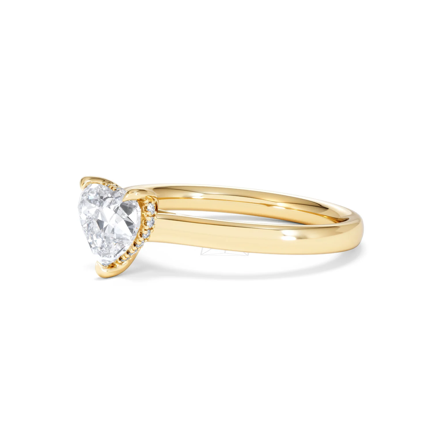 Amora Heart 1.07ct Hidden Halo Lab Diamond Engagement Ring F/VS Set in 18K Gold - Image 77