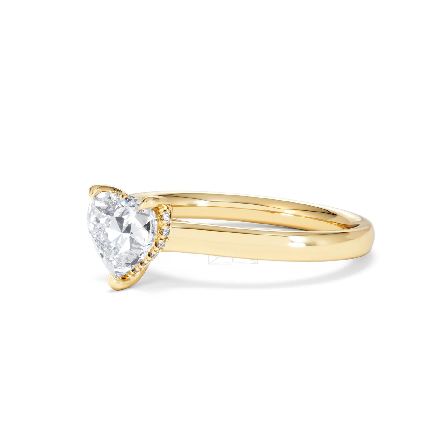 Amora Heart 1.07ct Hidden Halo Lab Diamond Engagement Ring F/VS Set in 18K Gold - Image 78