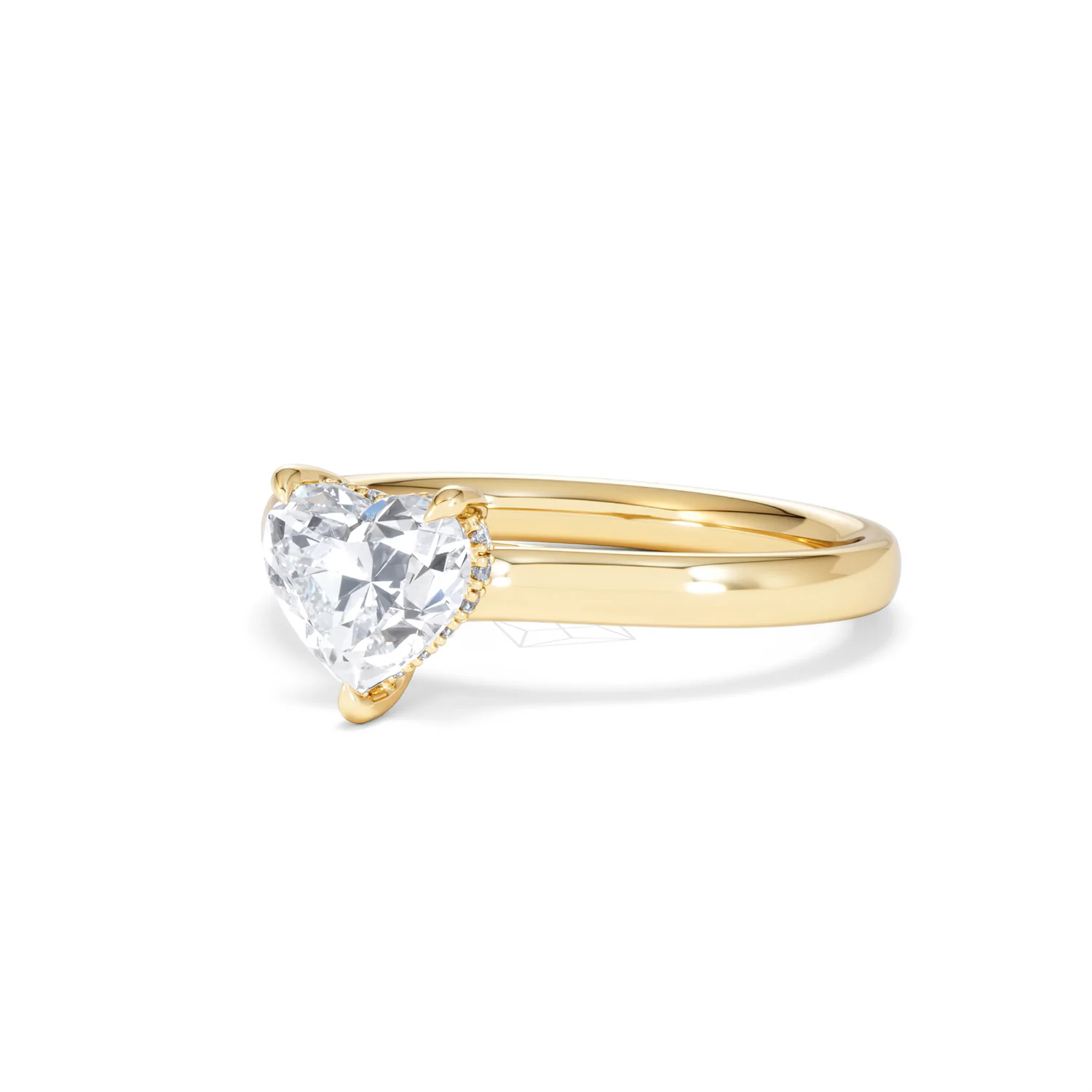 Amora Heart 1.07ct Hidden Halo Lab Diamond Engagement Ring F/VS Set in 18K Gold - Image 81