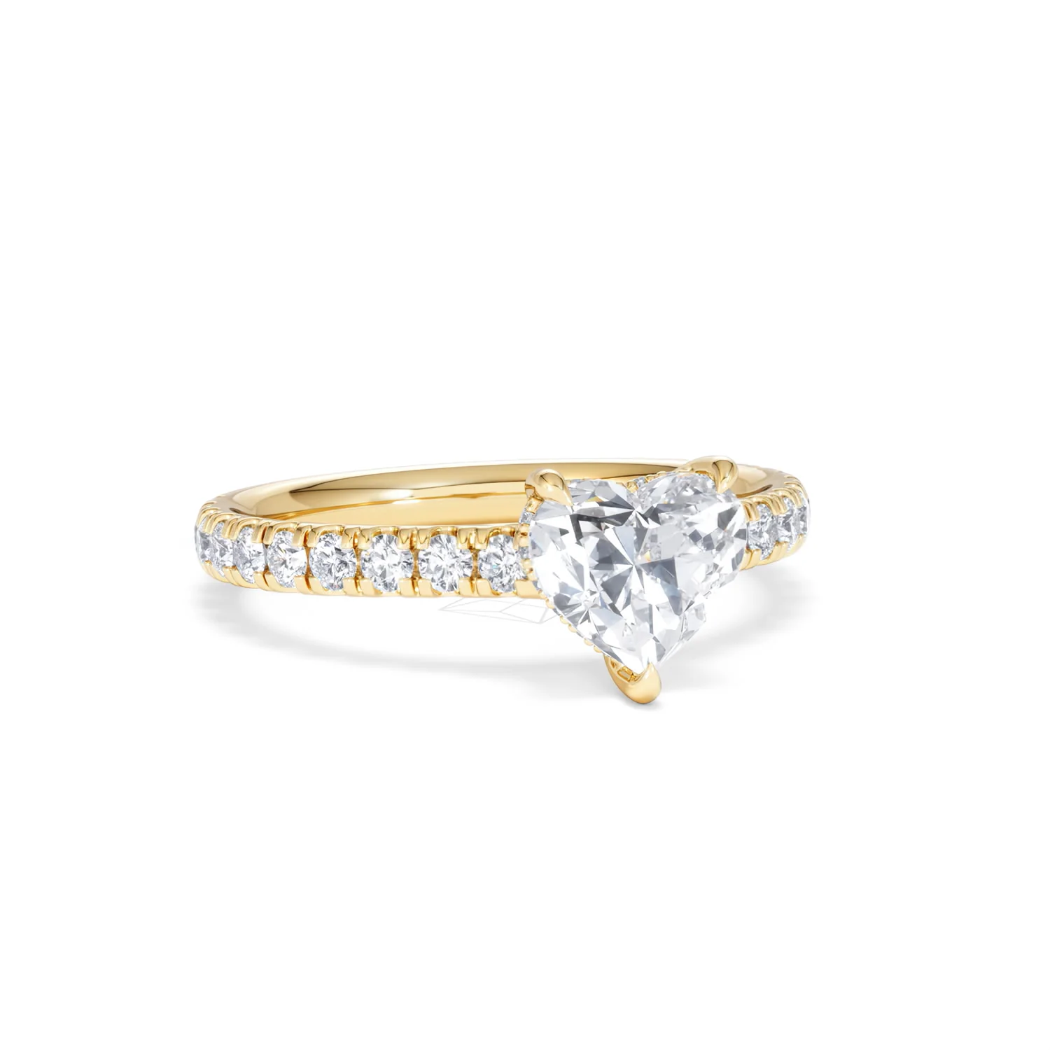 Amora Heart 1.47ct Hidden Halo Lab Diamond Engagement Ring With Side Stones Set in 18K Gold - Image 12