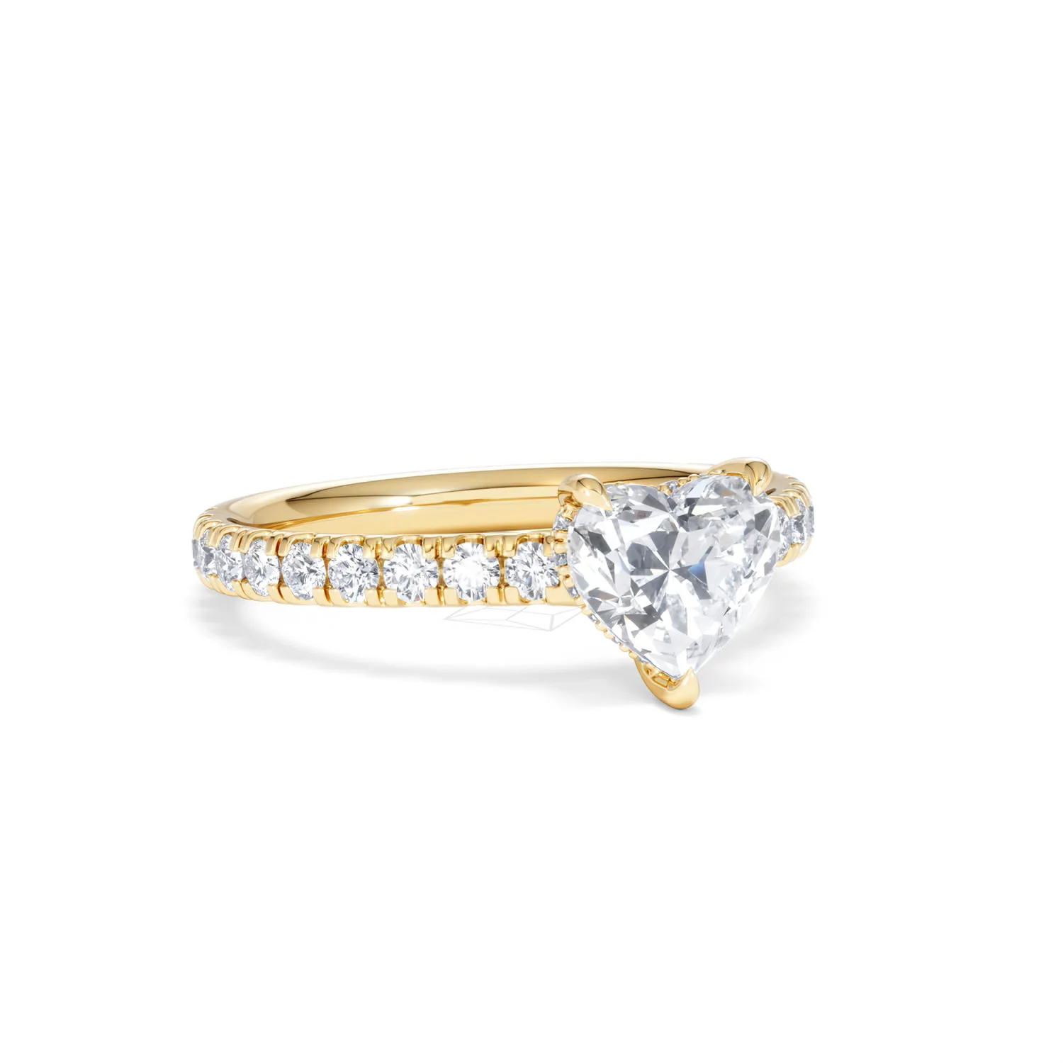 Amora Heart 1.47ct Hidden Halo Lab Diamond Engagement Ring With Side Stones Set in 18K Gold - Image 13