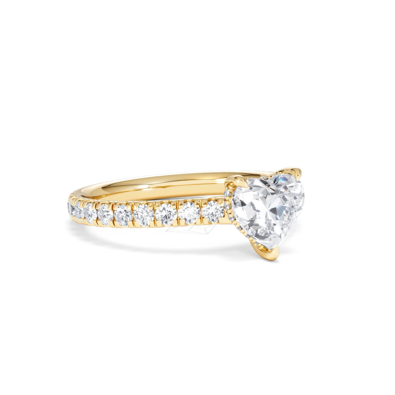 Amora Heart 1.47ct Hidden Halo Lab Diamond Engagement Ring With Side Stones Set in 18K Gold - Image 15