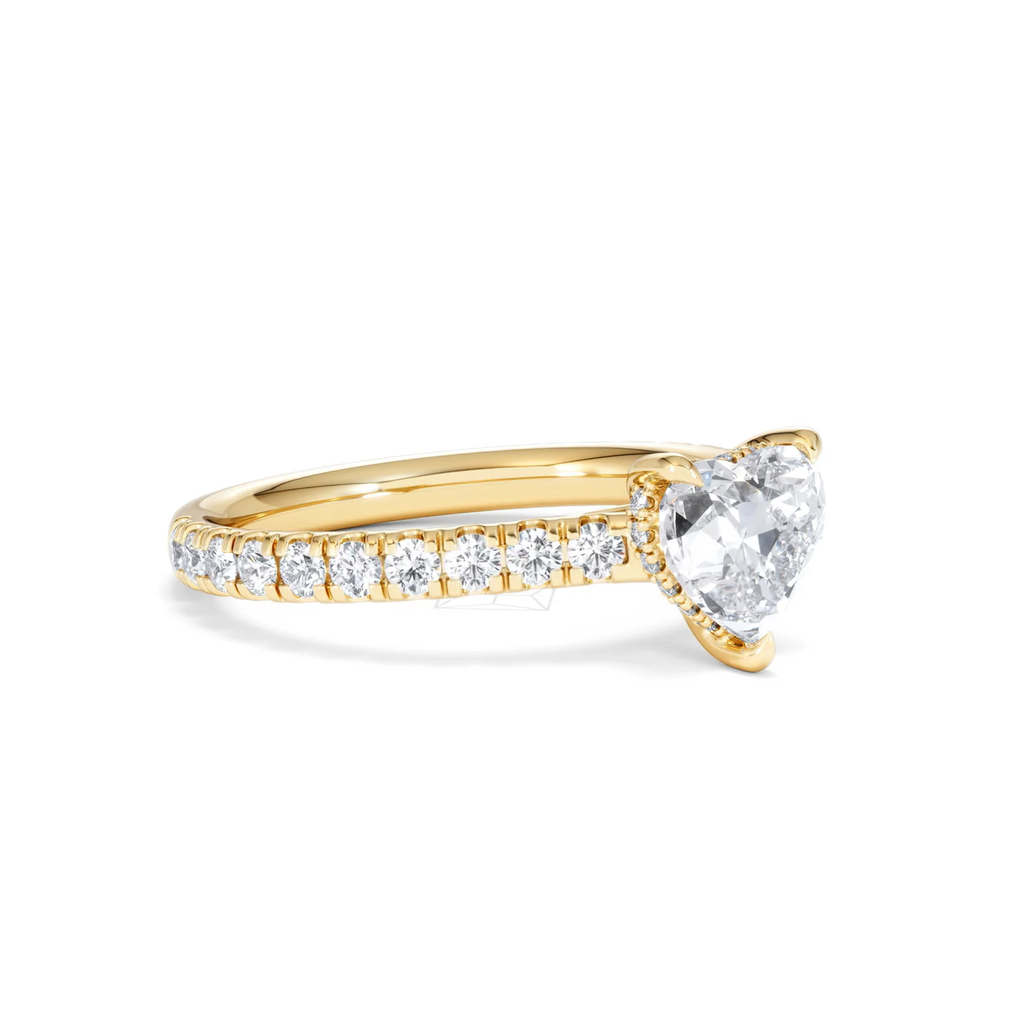 Amora Heart 1.47ct Hidden Halo Lab Diamond Engagement Ring With Side Stones Set in 18K Gold - Image 17