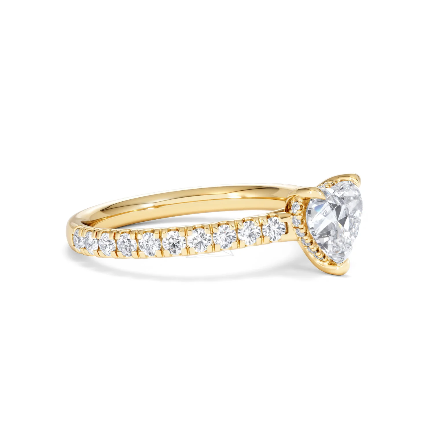 Amora Heart 1.47ct Hidden Halo Lab Diamond Engagement Ring With Side Stones Set in 18K Gold - Image 20