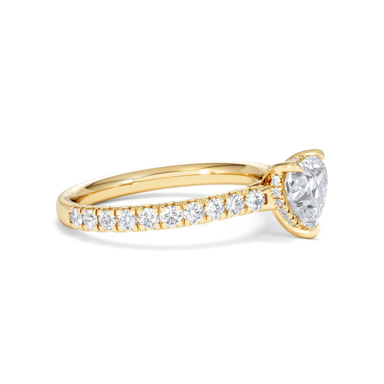 Amora Heart 1.47ct Hidden Halo Lab Diamond Engagement Ring With Side Stones Set in 18K Gold - Image 22