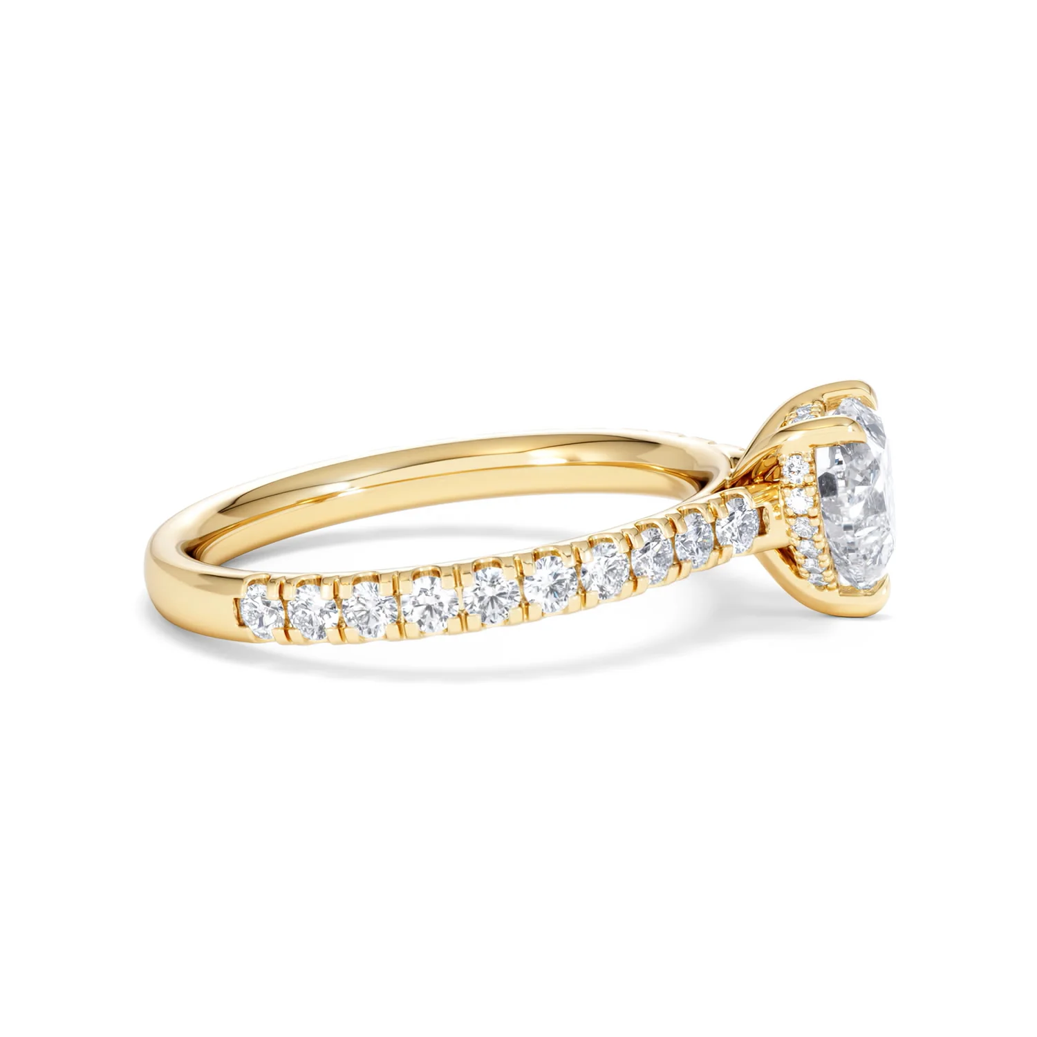 Amora Heart 1.47ct Hidden Halo Lab Diamond Engagement Ring With Side Stones Set in 18K Gold - Image 26