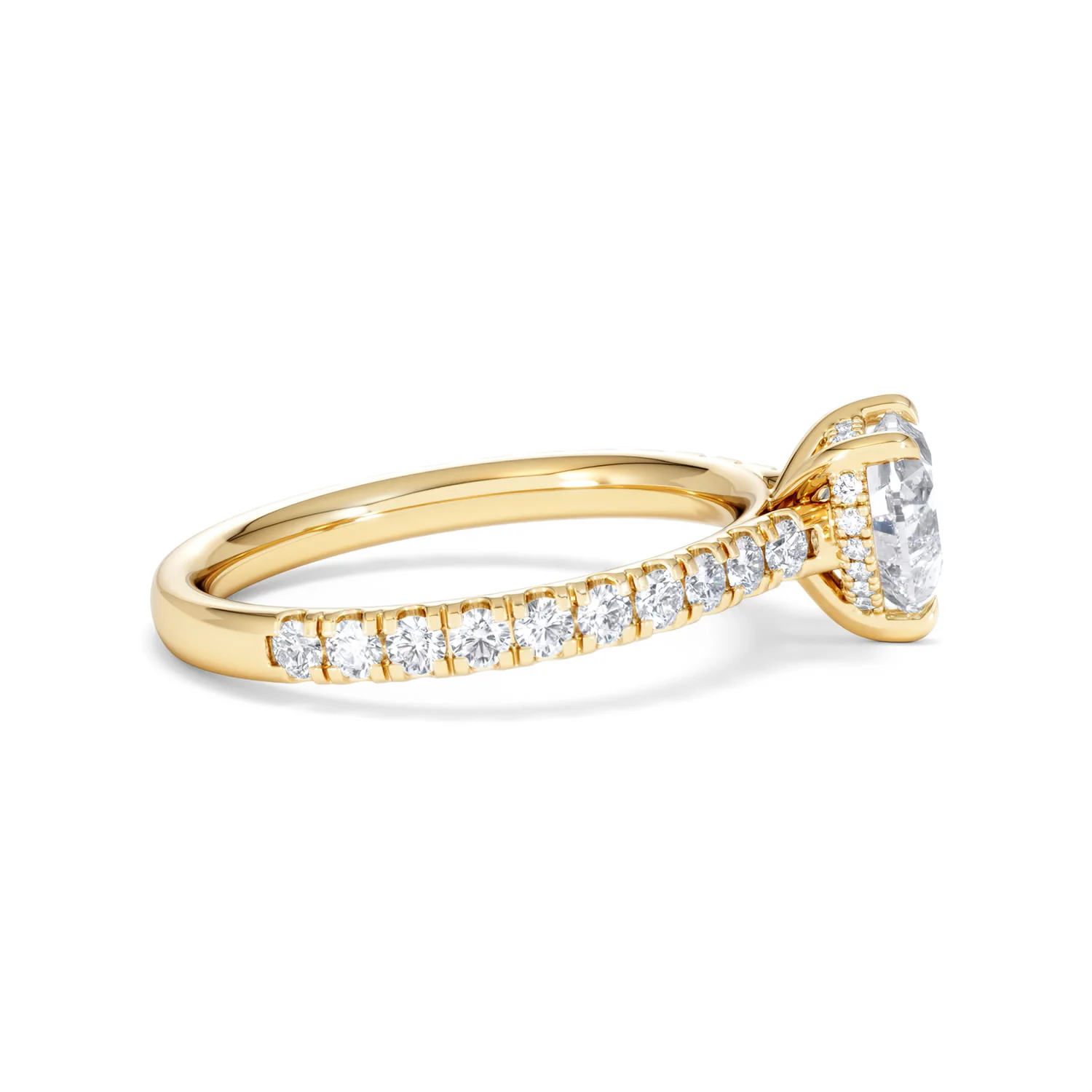 Amora Heart 1.47ct Hidden Halo Lab Diamond Engagement Ring With Side Stones Set in 18K Gold - Image 27