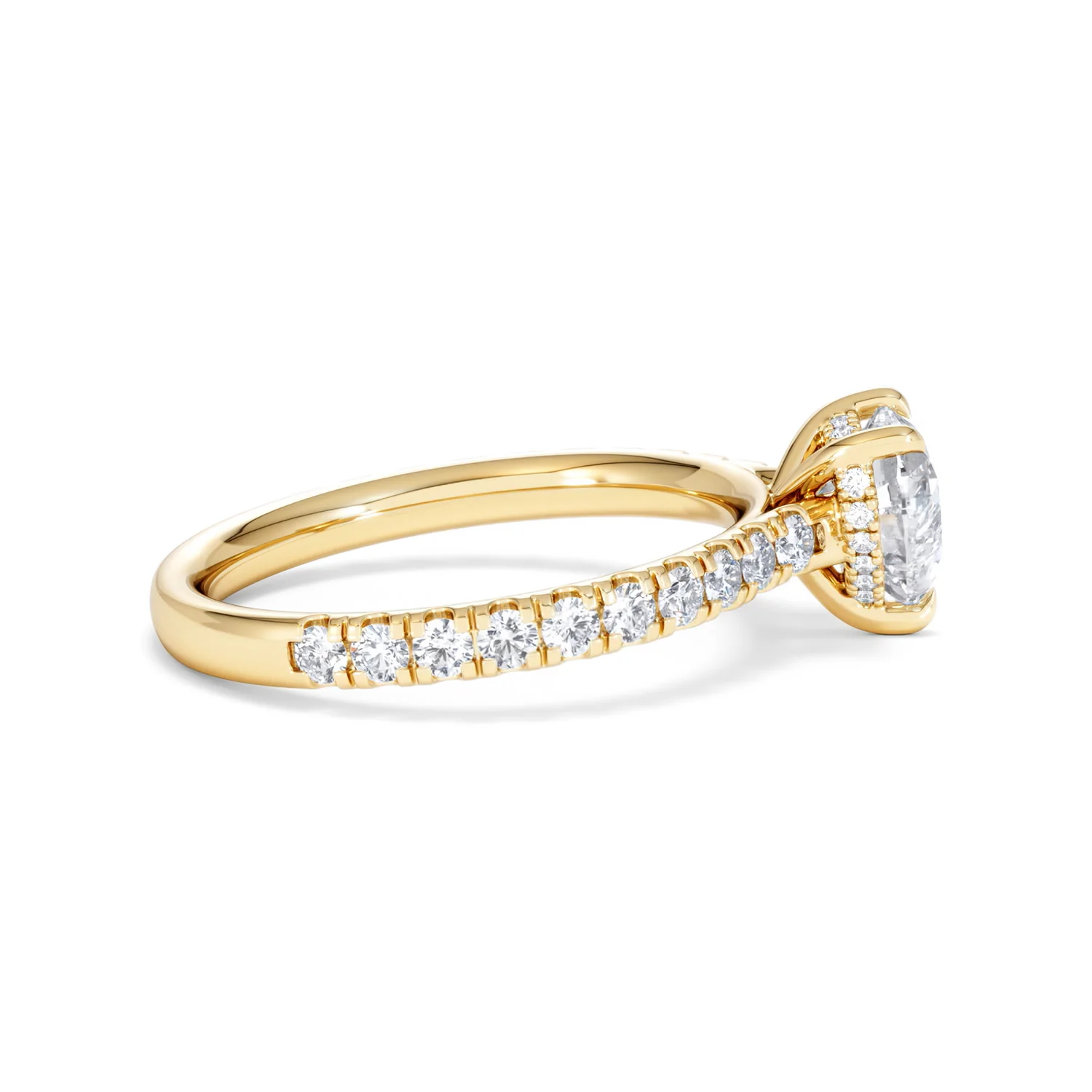 Amora Heart 1.47ct Hidden Halo Lab Diamond Engagement Ring With Side Stones Set in 18K Gold - Image 28