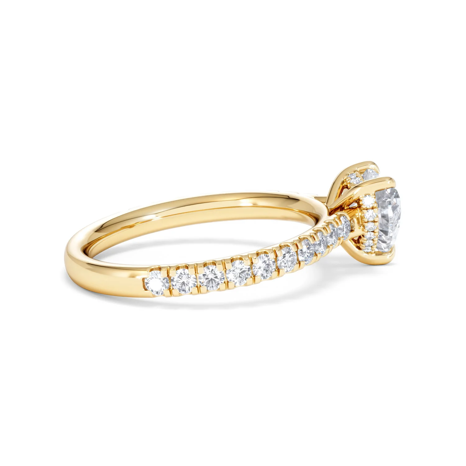 Amora Heart 1.47ct Hidden Halo Lab Diamond Engagement Ring With Side Stones Set in 18K Gold - Image 30