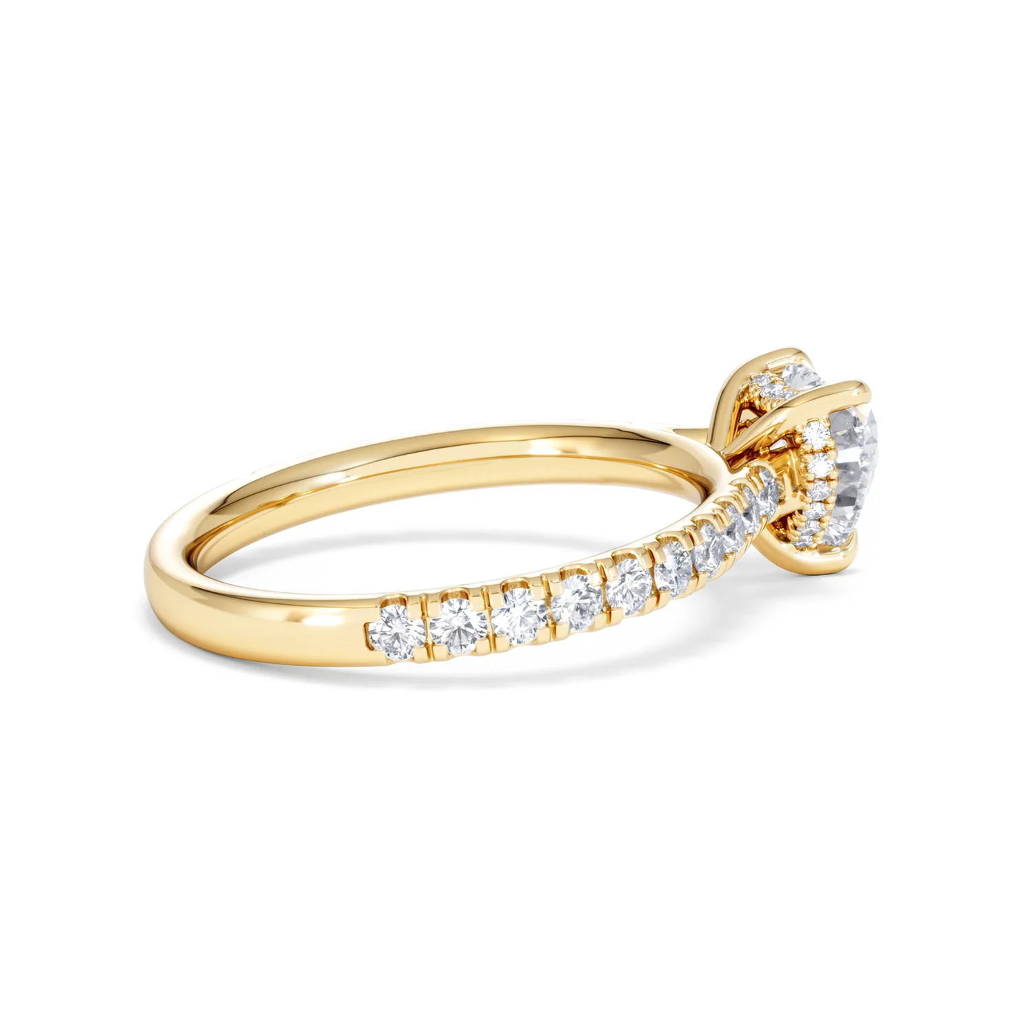 Amora Heart 1.47ct Hidden Halo Lab Diamond Engagement Ring With Side Stones Set in 18K Gold - Image 32