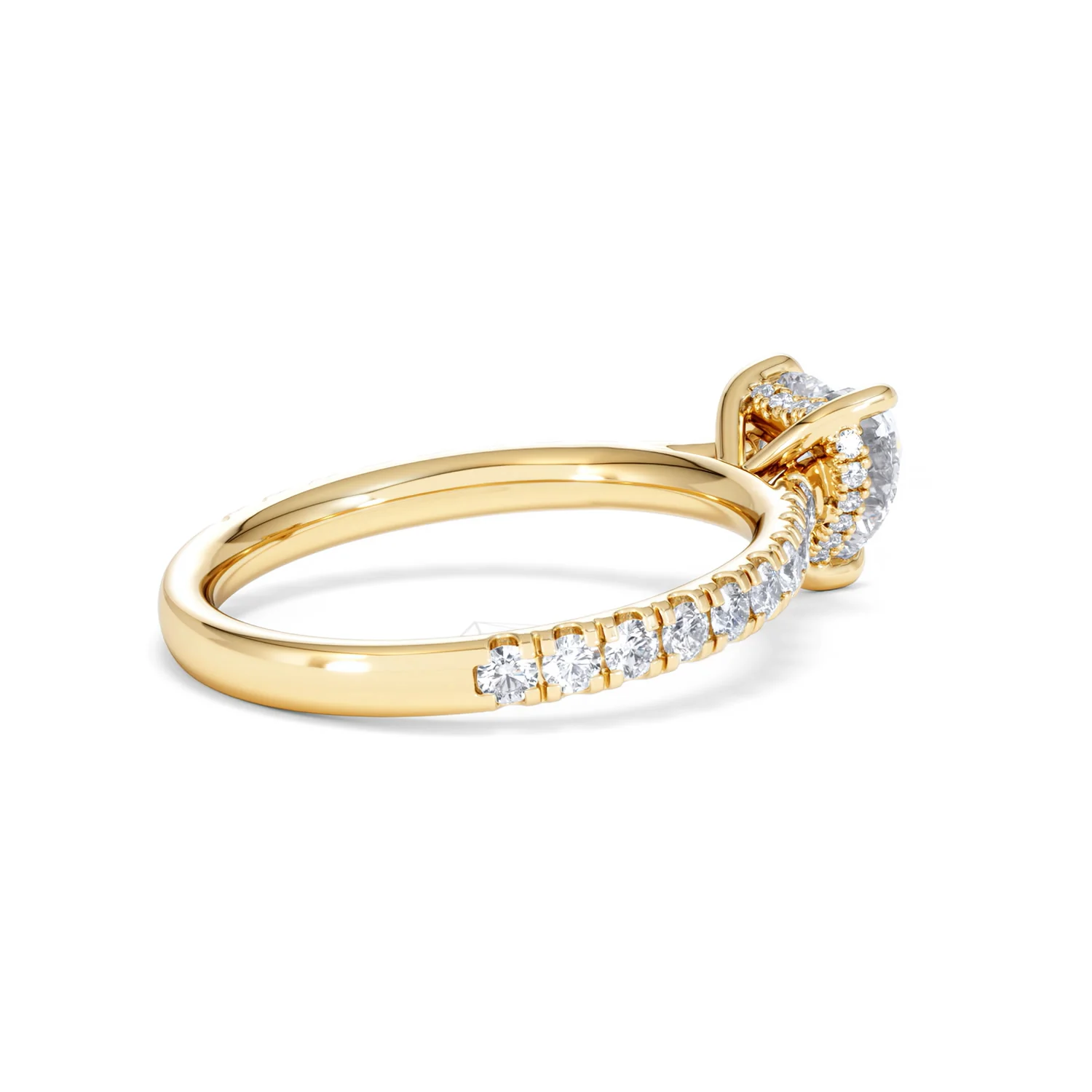 Amora Heart 1.47ct Hidden Halo Lab Diamond Engagement Ring With Side Stones Set in 18K Gold - Image 35