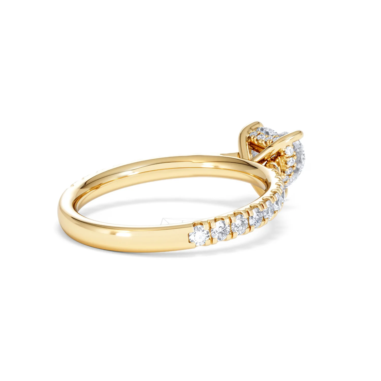 Amora Heart 1.47ct Hidden Halo Lab Diamond Engagement Ring With Side Stones Set in 18K Gold - Image 37