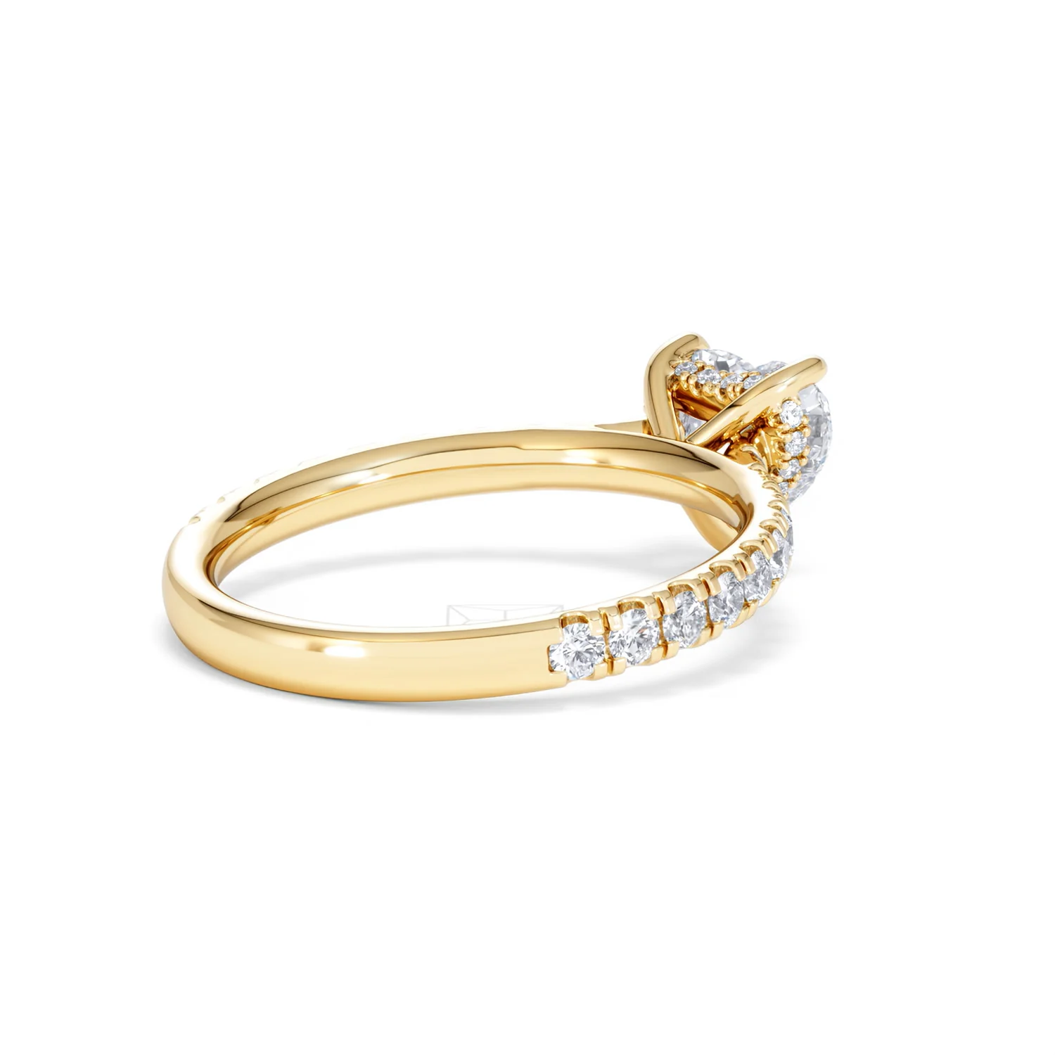 Amora Heart 1.47ct Hidden Halo Lab Diamond Engagement Ring With Side Stones Set in 18K Gold - Image 38