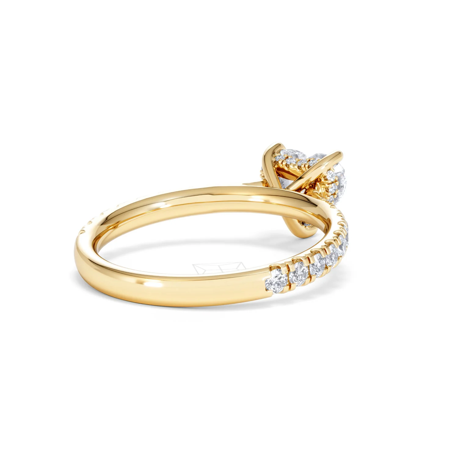 Amora Heart 1.47ct Hidden Halo Lab Diamond Engagement Ring With Side Stones Set in 18K Gold - Image 40