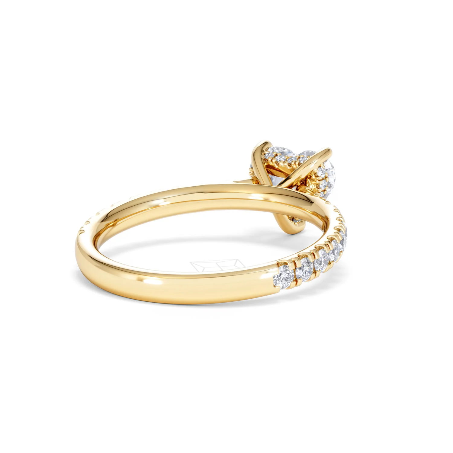 Amora Heart 1.47ct Hidden Halo Lab Diamond Engagement Ring With Side Stones Set in 18K Gold - Image 41