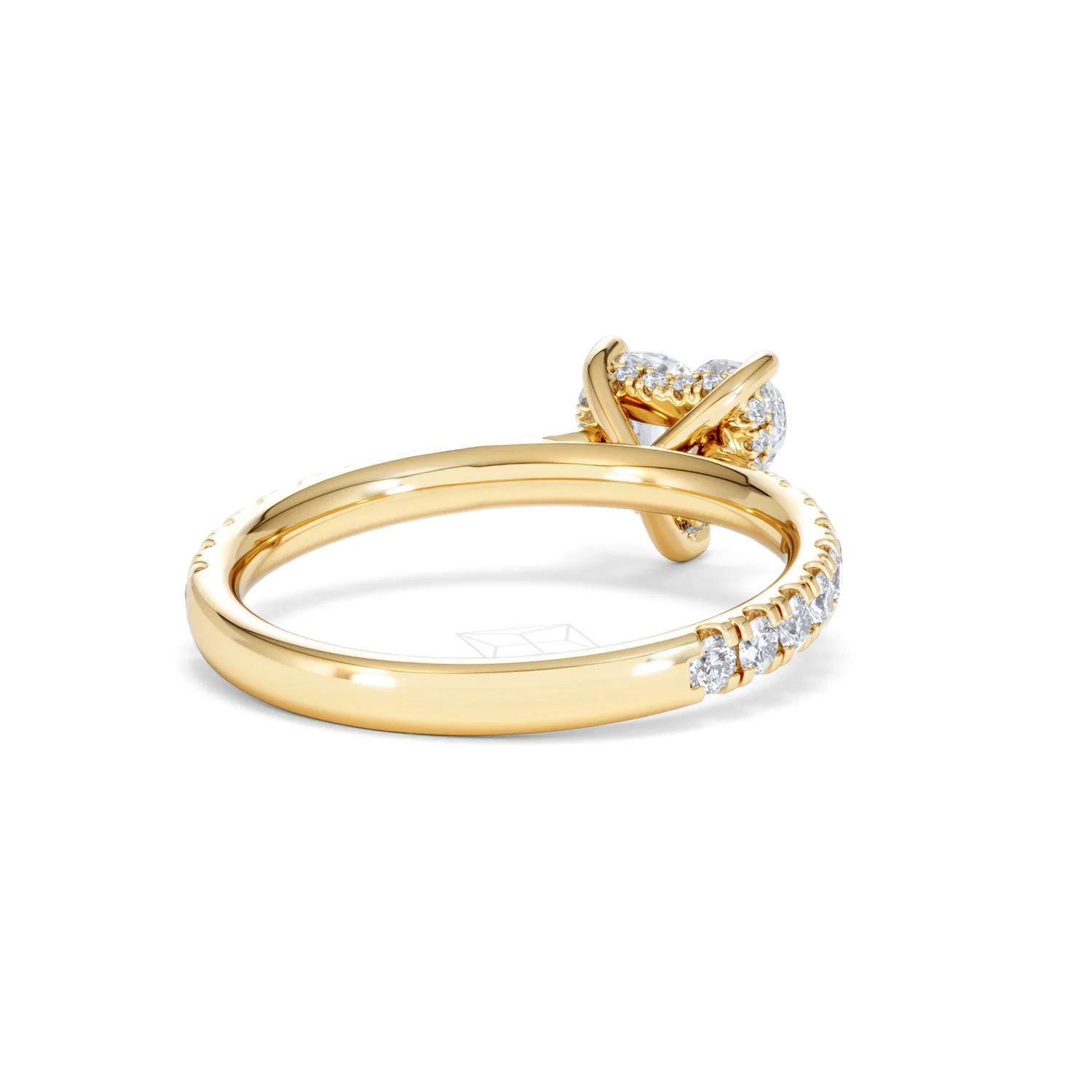 Amora Heart 1.47ct Hidden Halo Lab Diamond Engagement Ring With Side Stones Set in 18K Gold - Image 42
