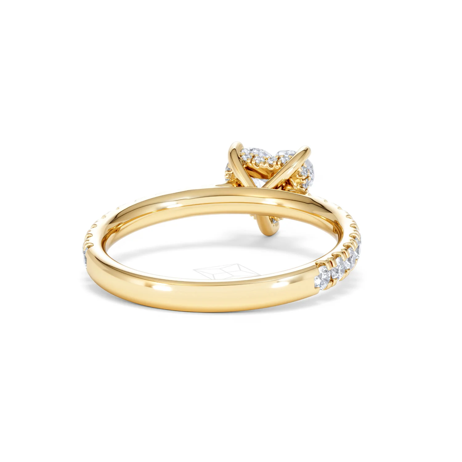 Amora Heart 1.47ct Hidden Halo Lab Diamond Engagement Ring With Side Stones Set in 18K Gold - Image 44