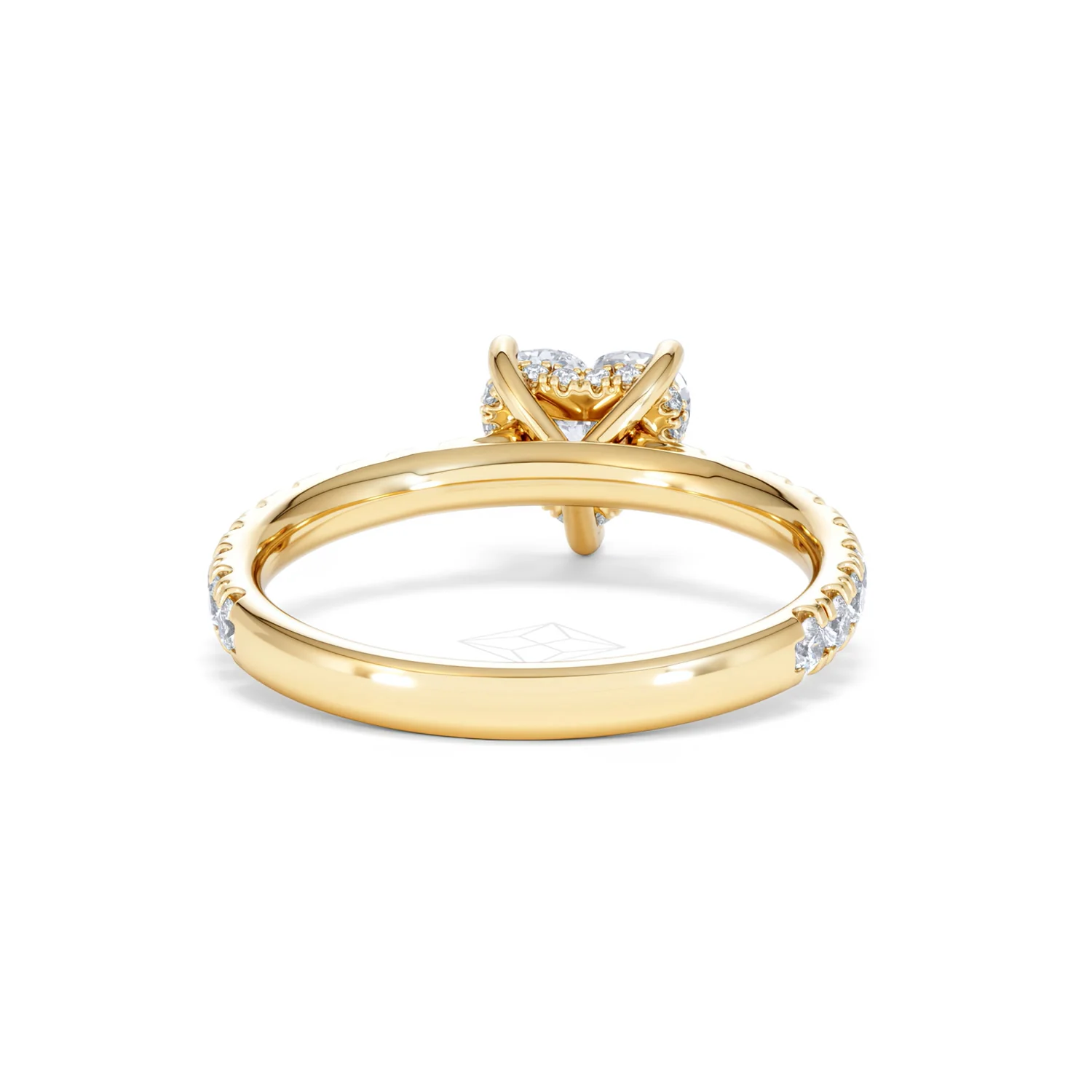 Amora Heart 1.47ct Hidden Halo Lab Diamond Engagement Ring With Side Stones Set in 18K Gold - Image 46