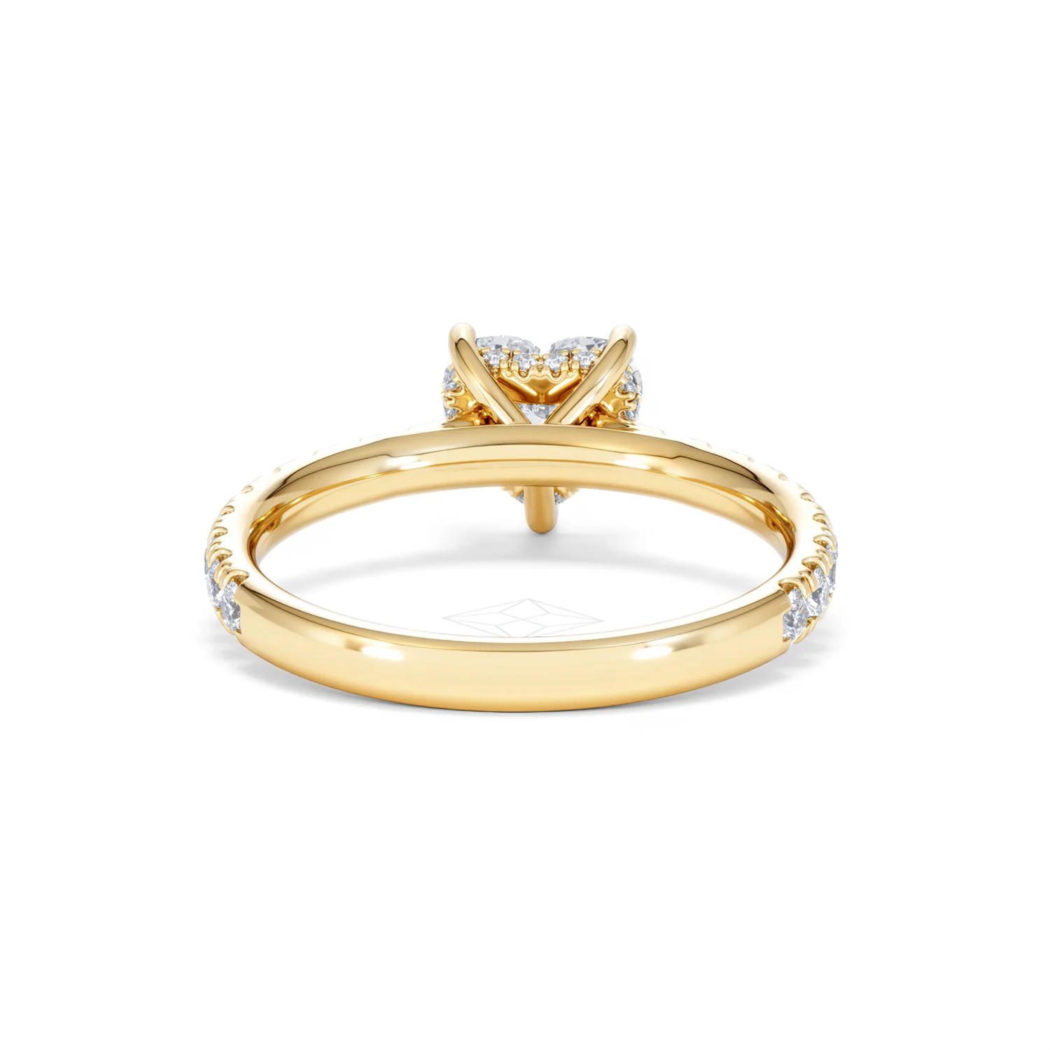 Amora Heart 1.47ct Hidden Halo Lab Diamond Engagement Ring With Side Stones Set in 18K Gold - Image 47